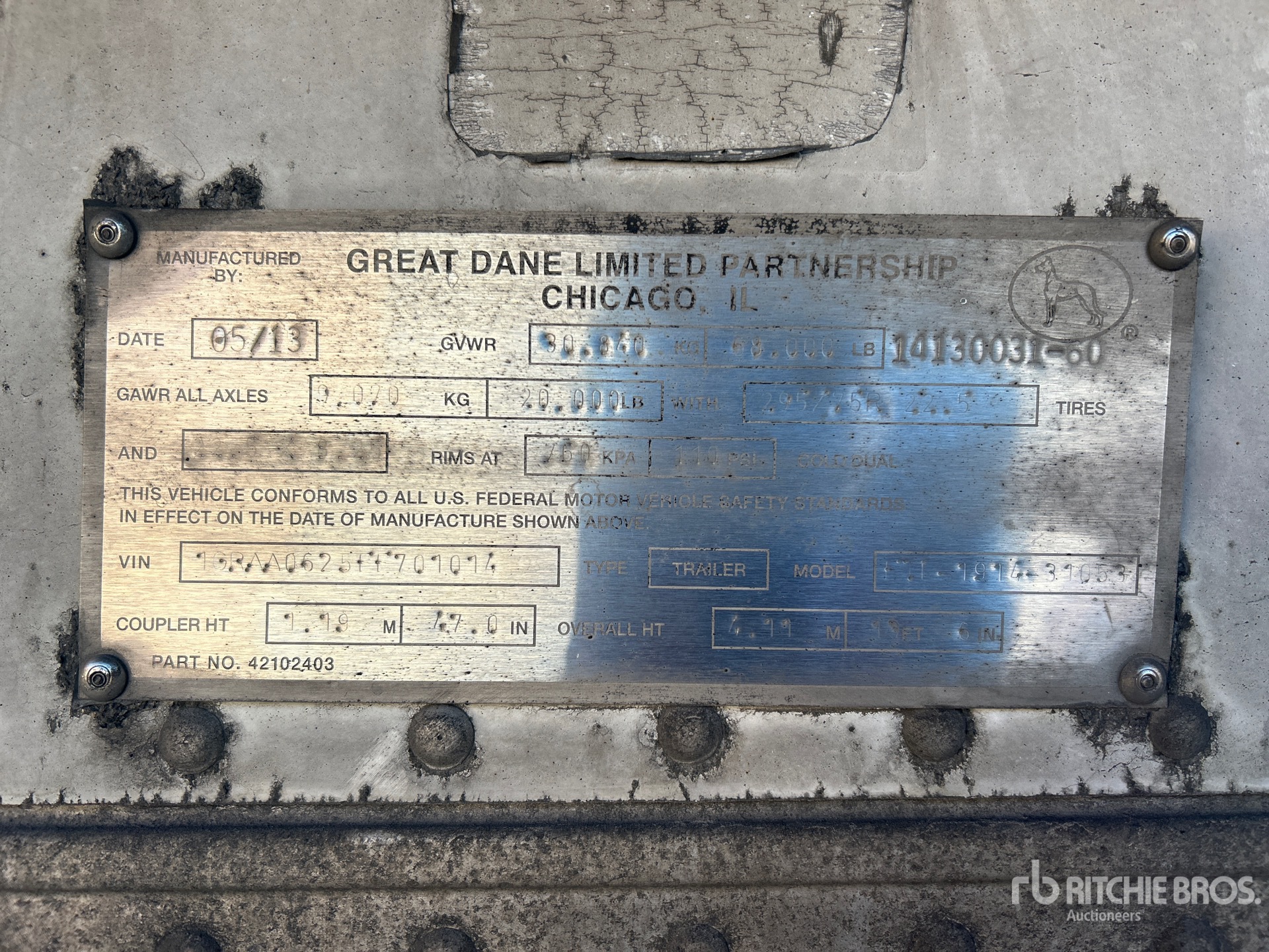 General Appearance with Numero seriale/numero d’identificazione del veicolo (VIN)