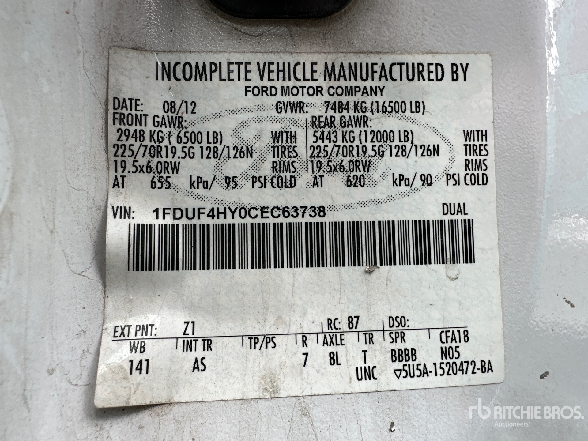 General Appearance with Serial Number / VIN