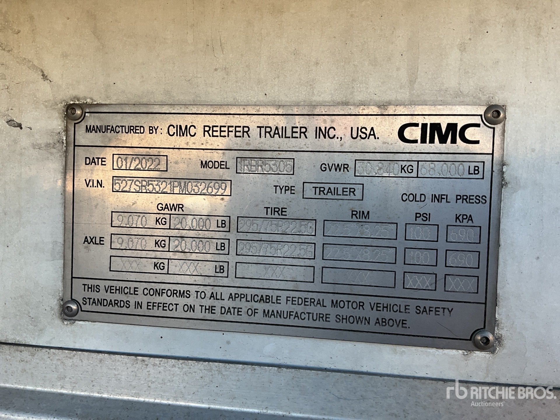 General Appearance with Serial Number / VIN