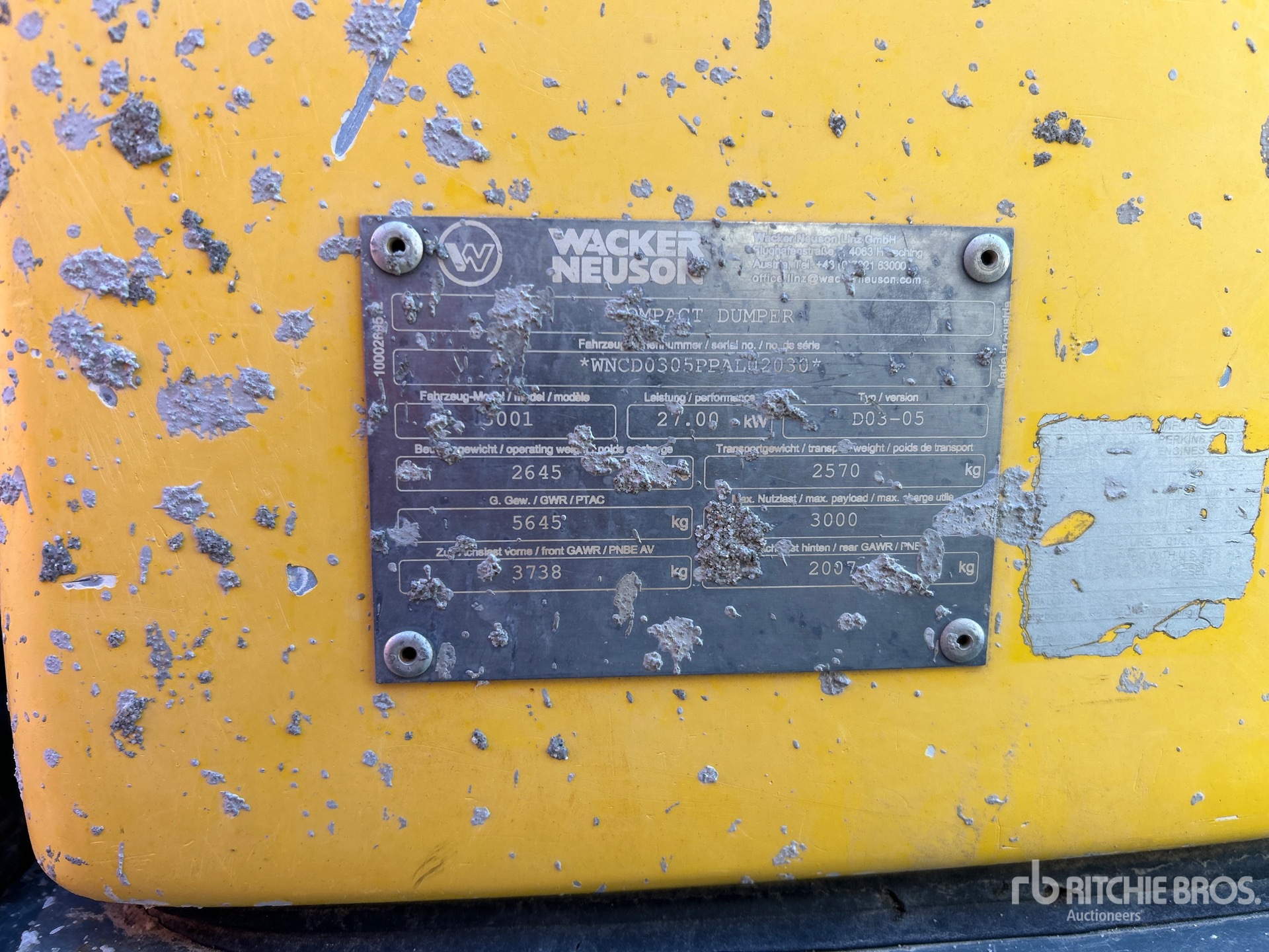 General Appearance with Serial Number / VIN