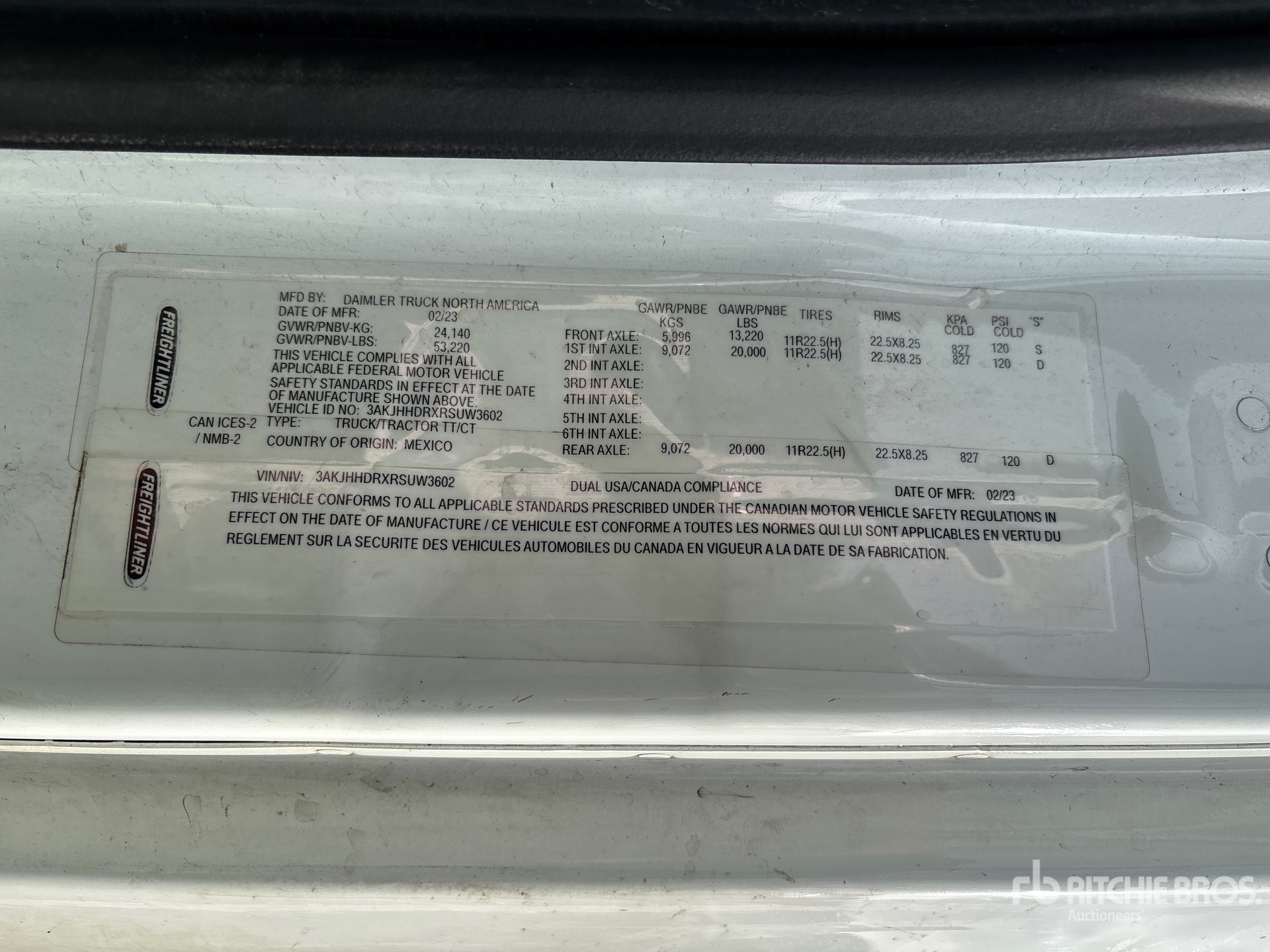 General Appearance with Serial Number / VIN