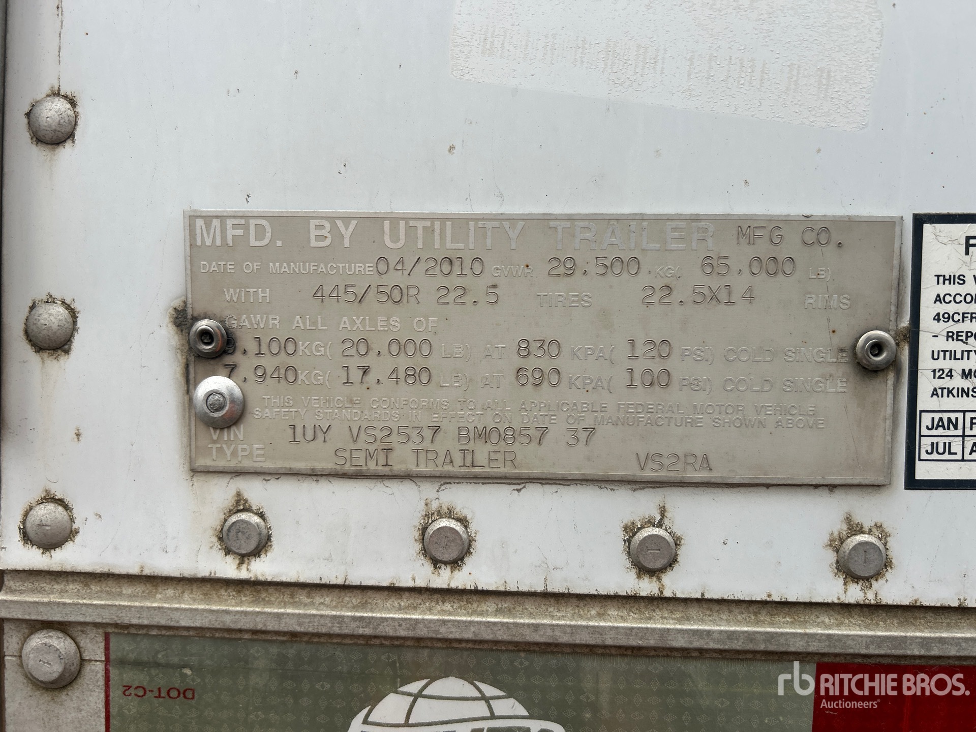 General Appearance with N.º de serie/VIN