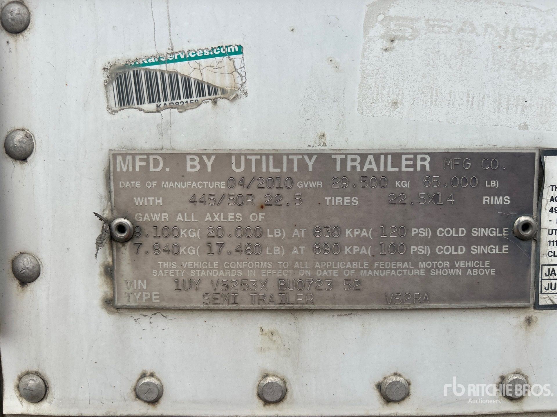 General Appearance with N.º de serie/VIN