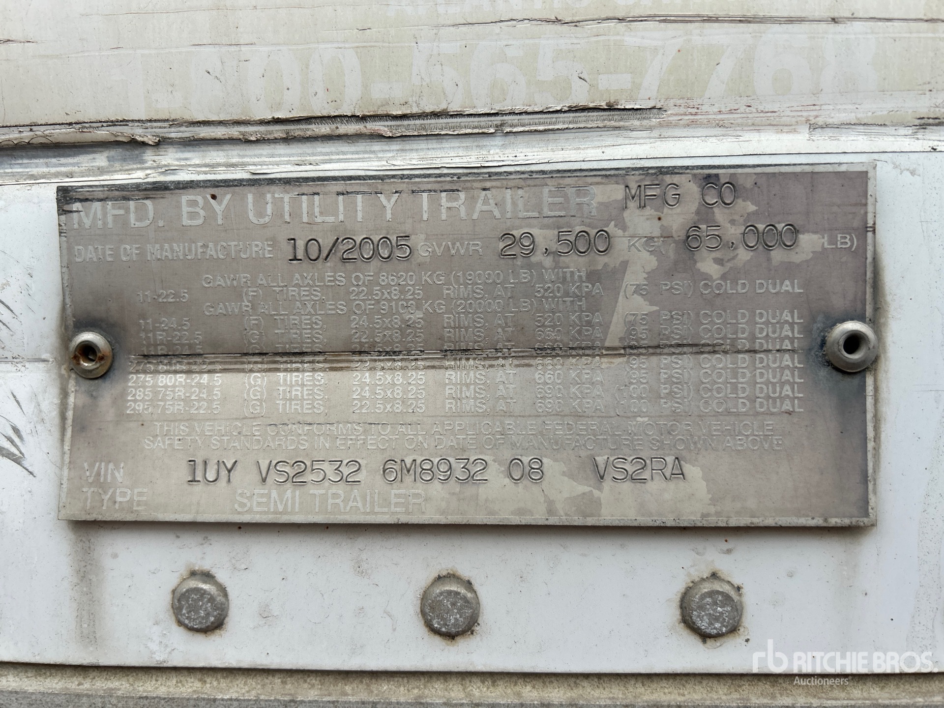 General Appearance with N.º de serie/VIN