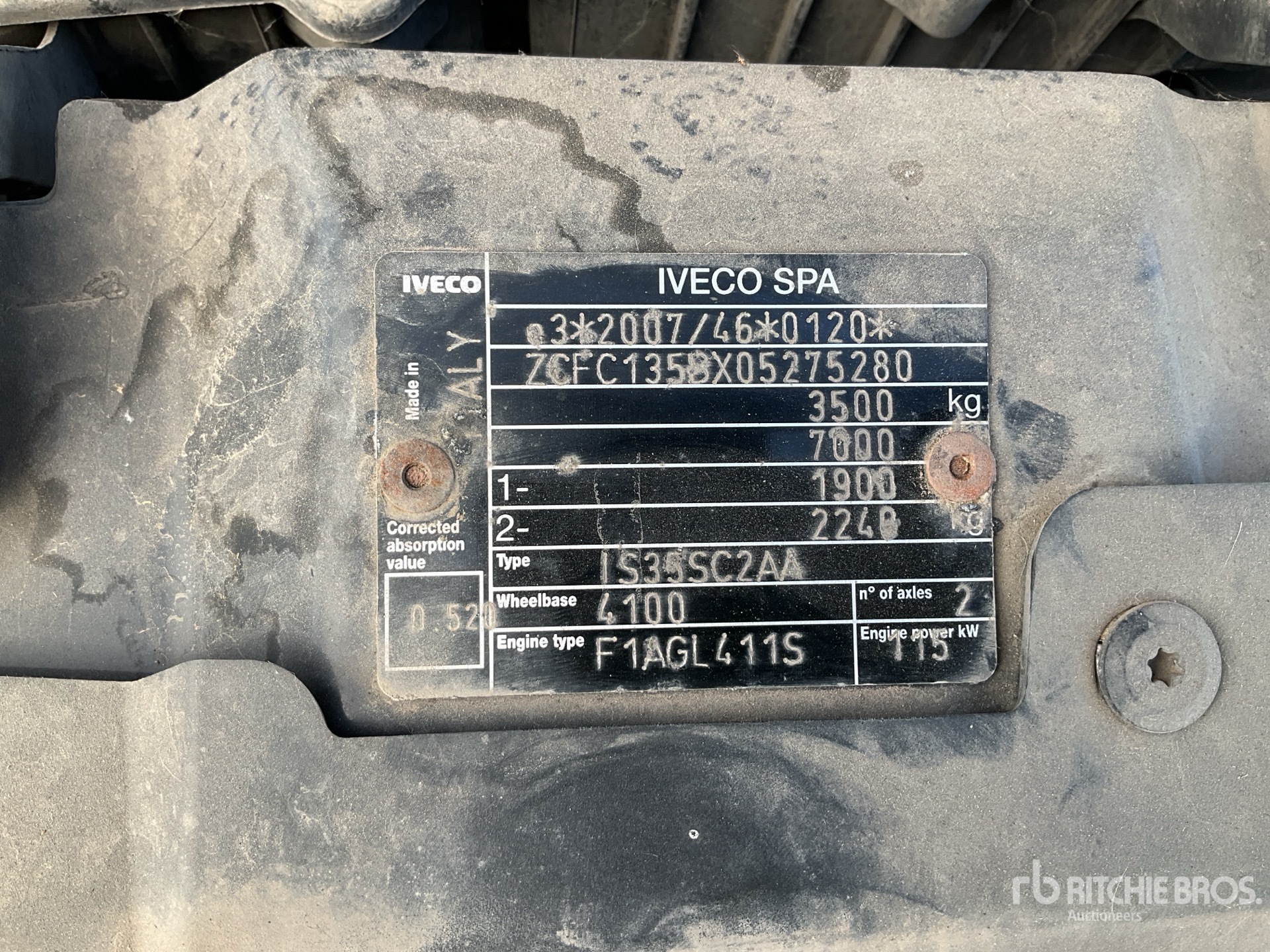 General Appearance with N.º de serie/VIN