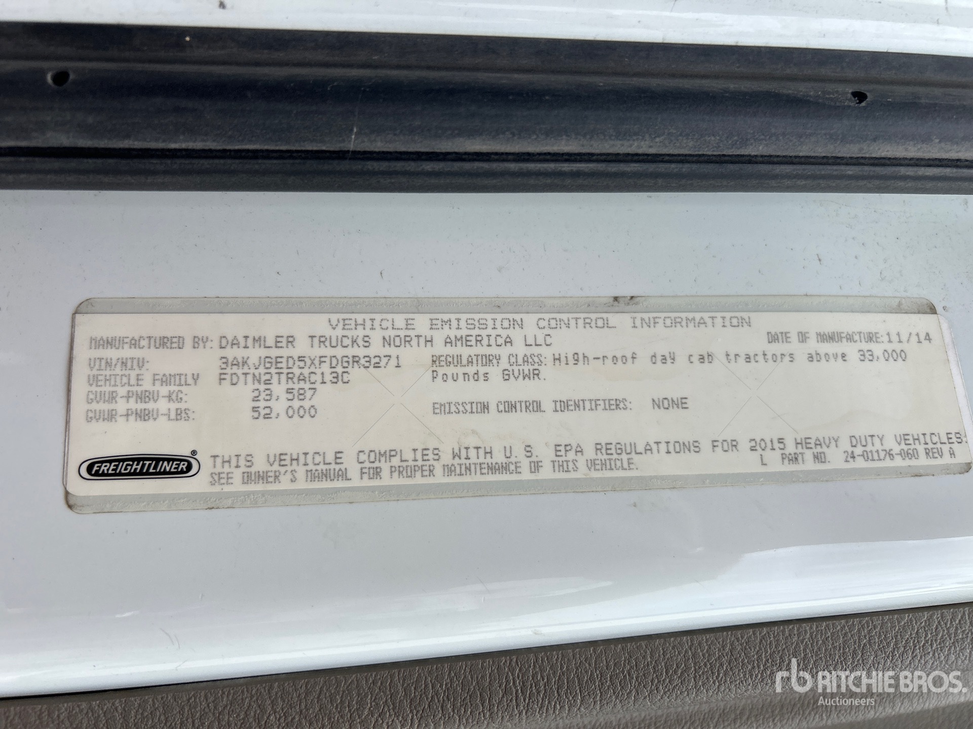 General Appearance with Serial Number / VIN