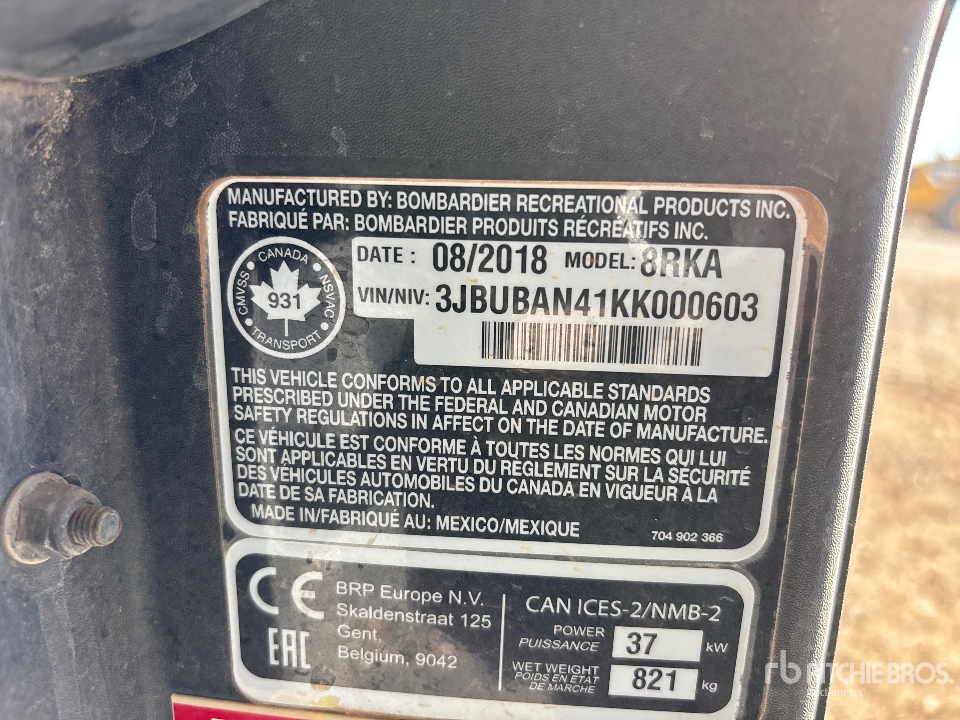 General Appearance with Serial Number / VIN