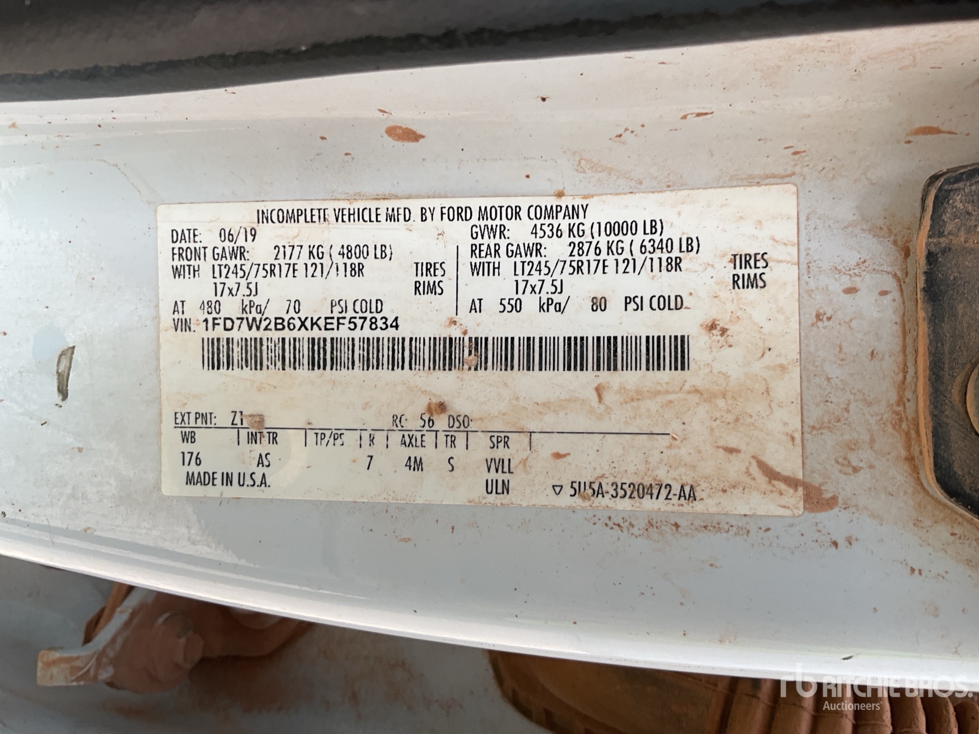 General Appearance with Serial Number / VIN