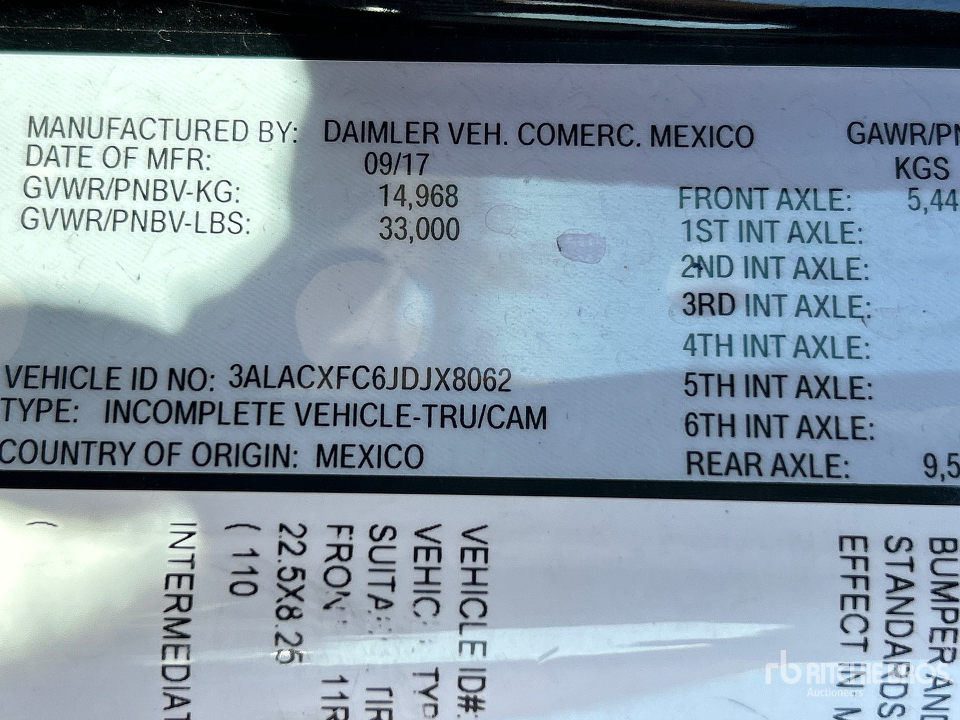 General Appearance with Numero seriale/numero d’identificazione del veicolo (VIN)