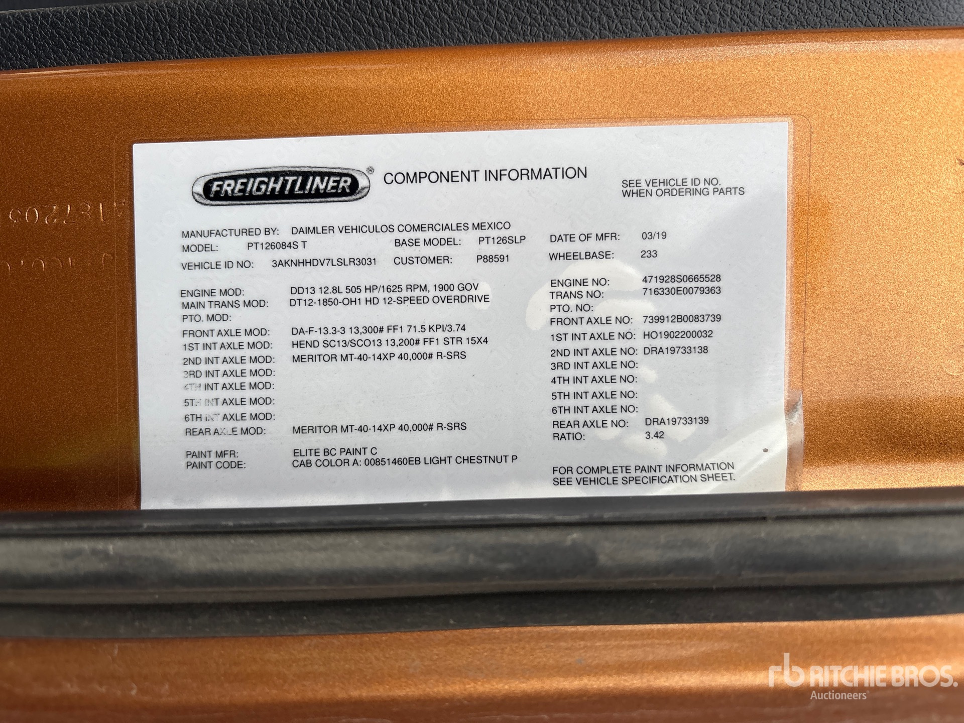 General Appearance with N.º de serie/VIN