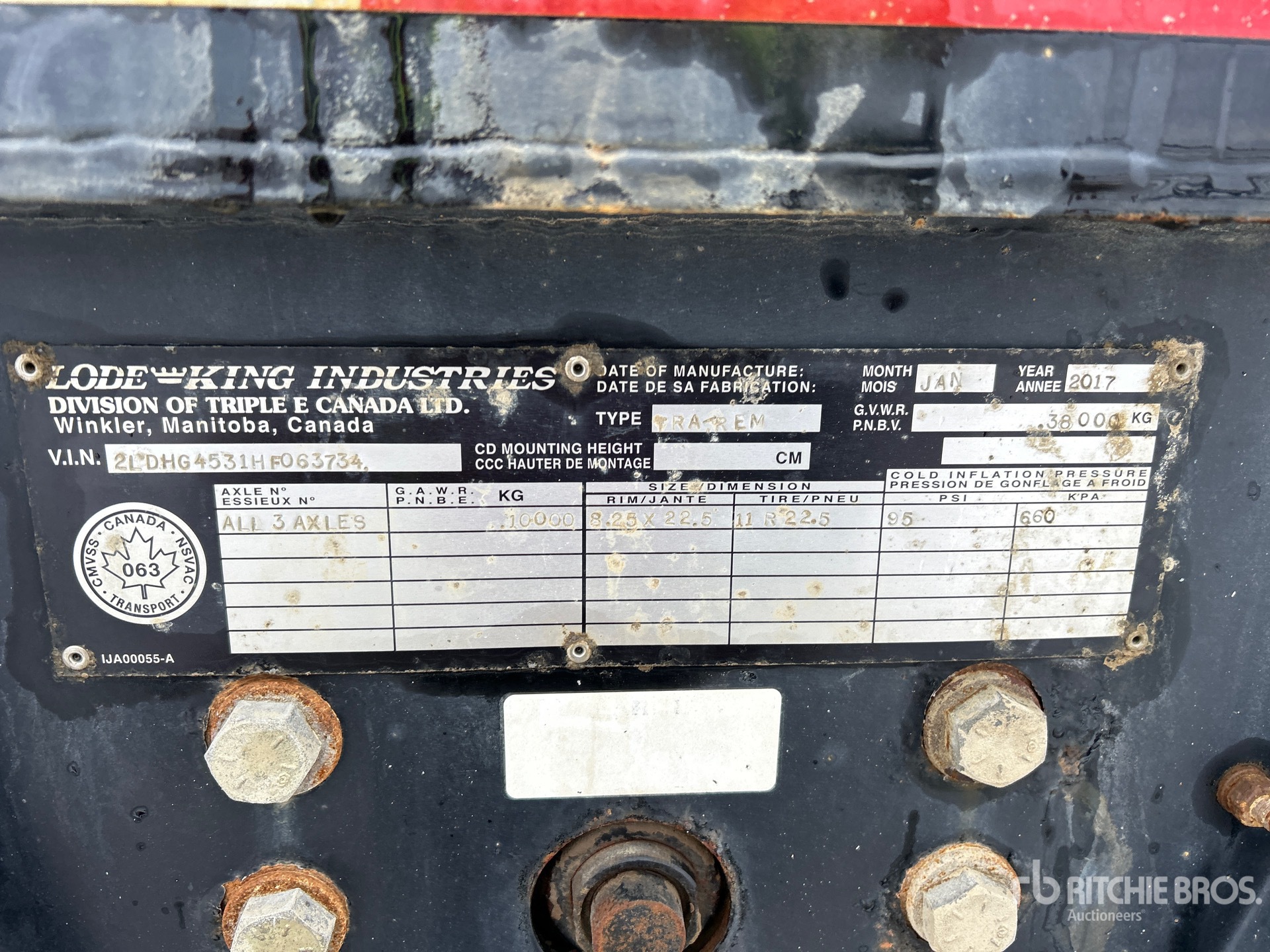 General Appearance with N.º de serie/VIN