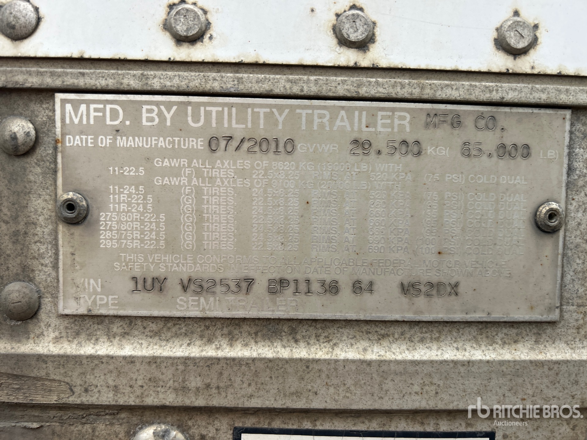 General Appearance with Serial Number / VIN