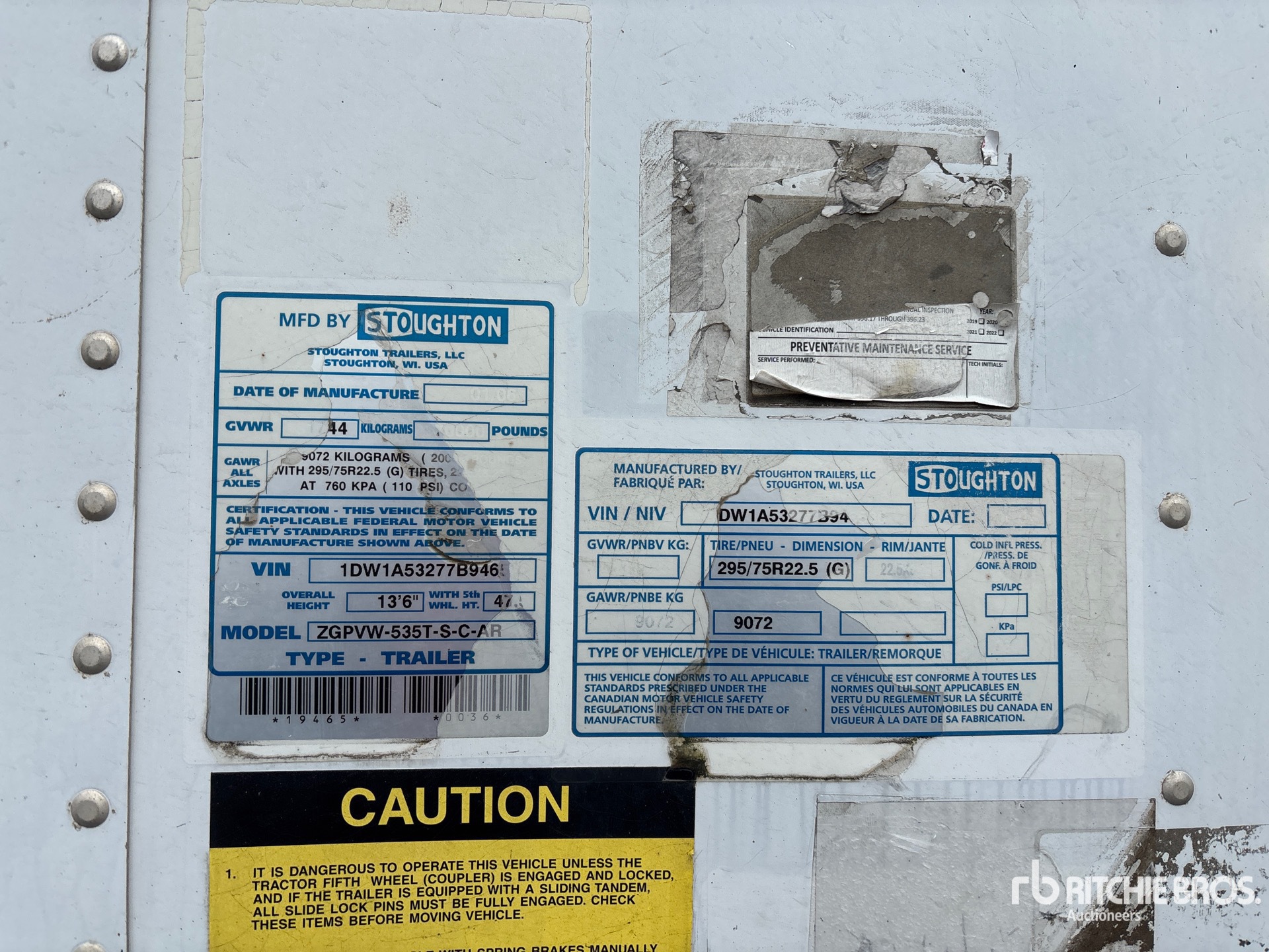 General Appearance with N.º de serie/VIN