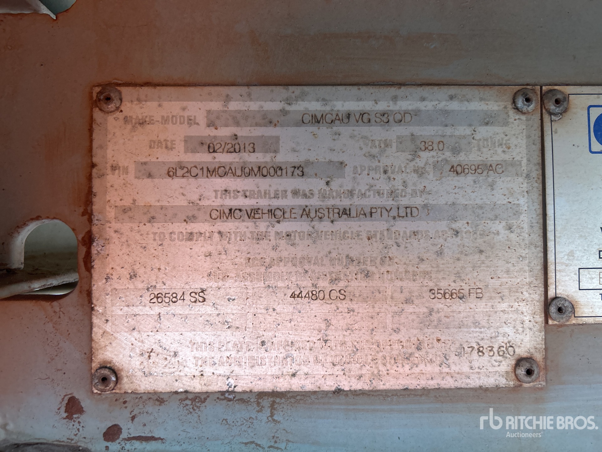 General Appearance with N.º de serie/VIN