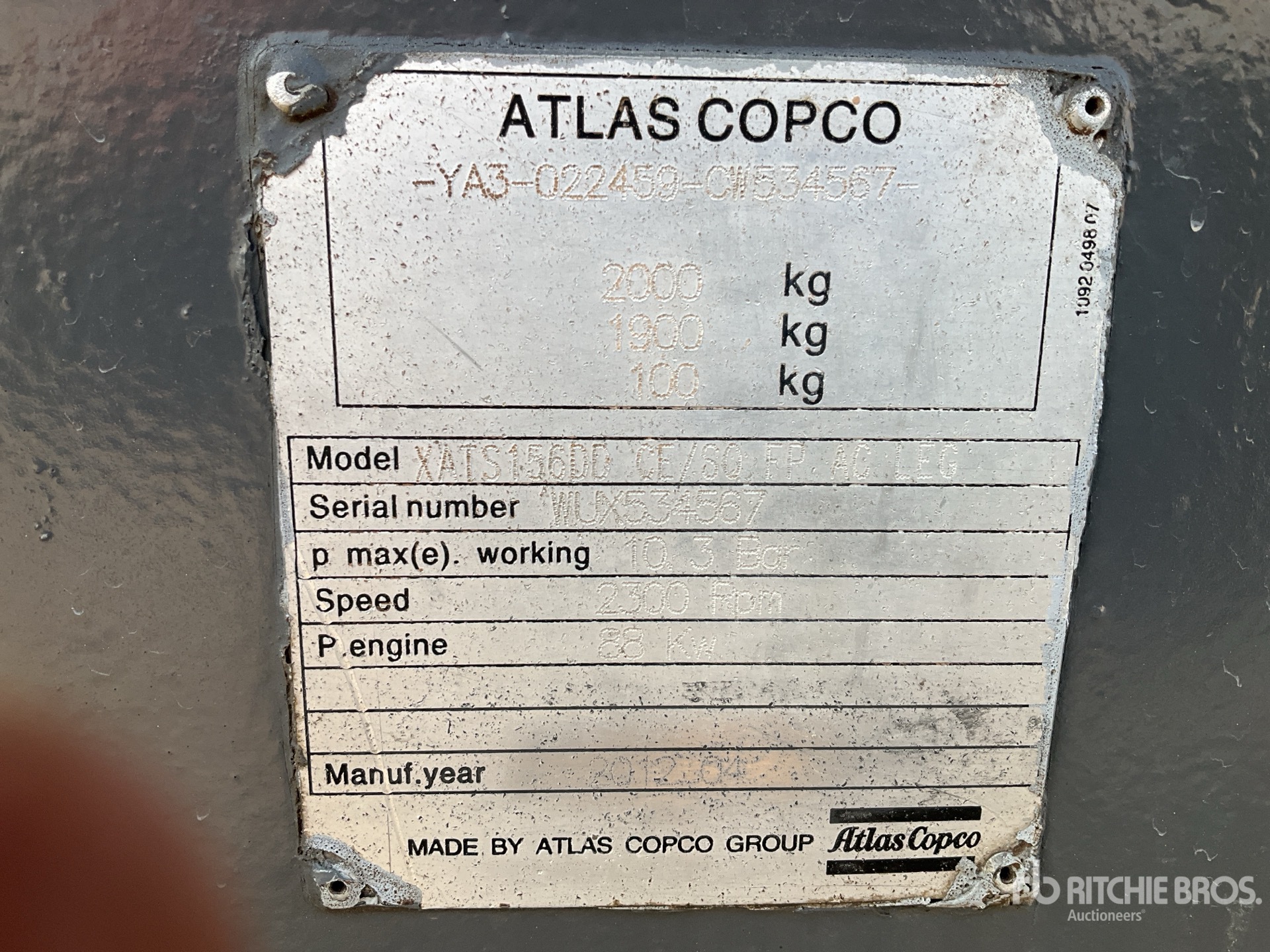 General Appearance with N.º de serie/VIN