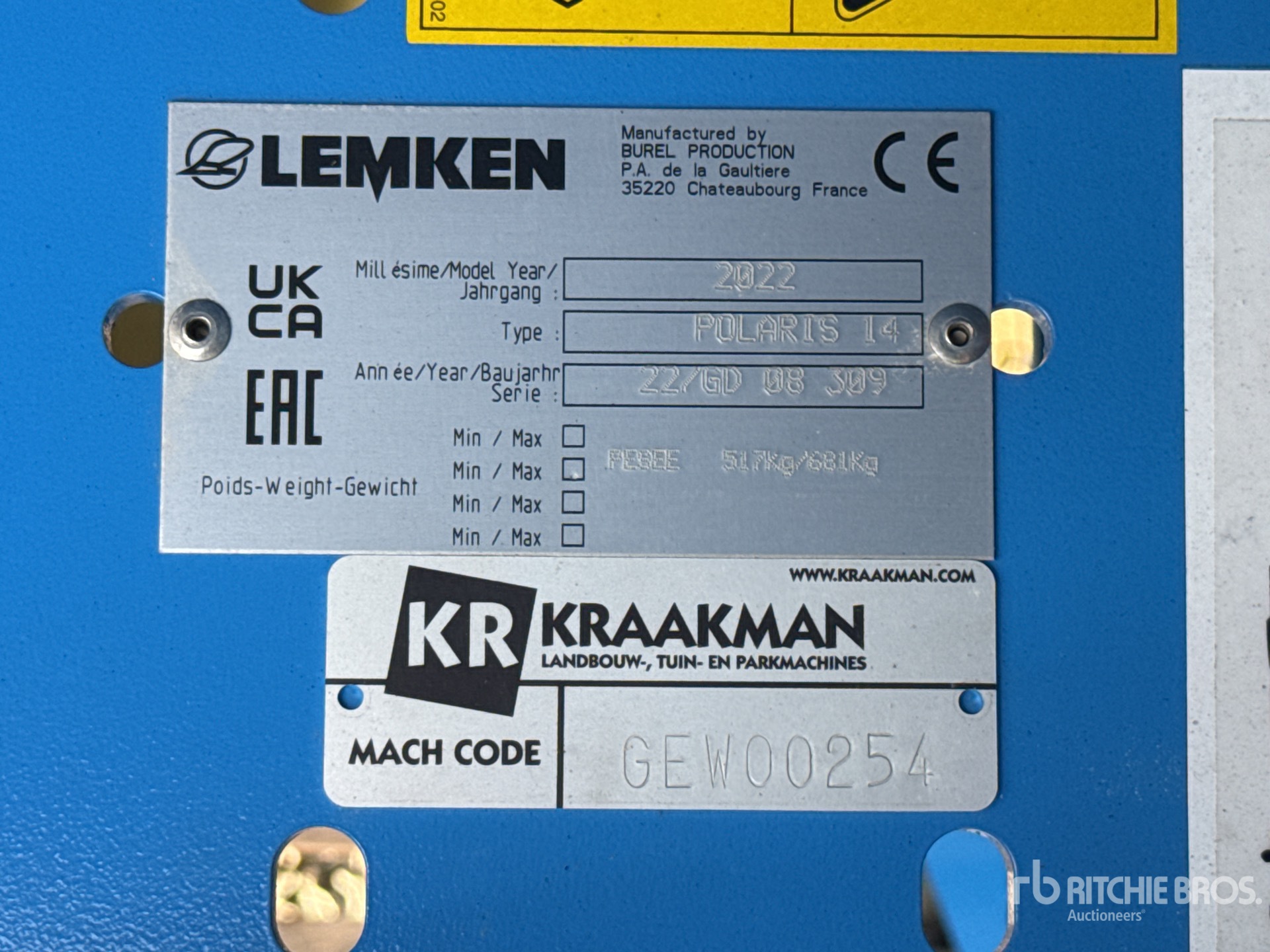 General Appearance with N.º de serie/VIN