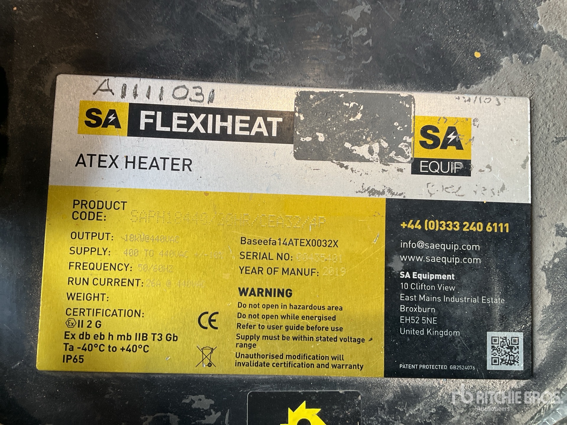 General Appearance with N.º de serie/VIN