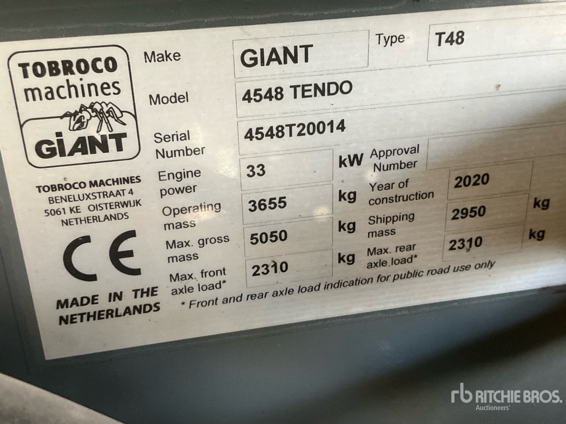 General Appearance with Serial Number / VIN
