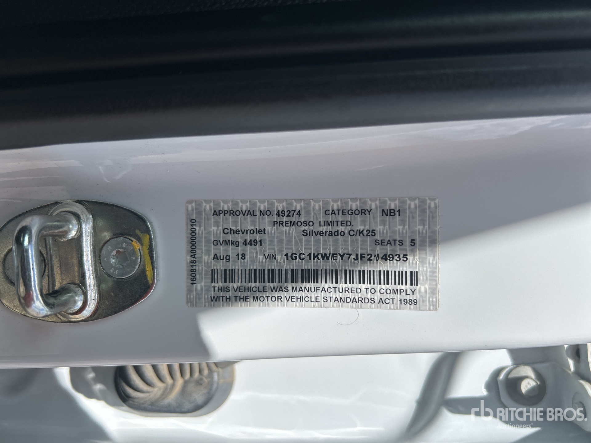 General Appearance with Numéro de série/Numéro d'identification du véhicule automobile