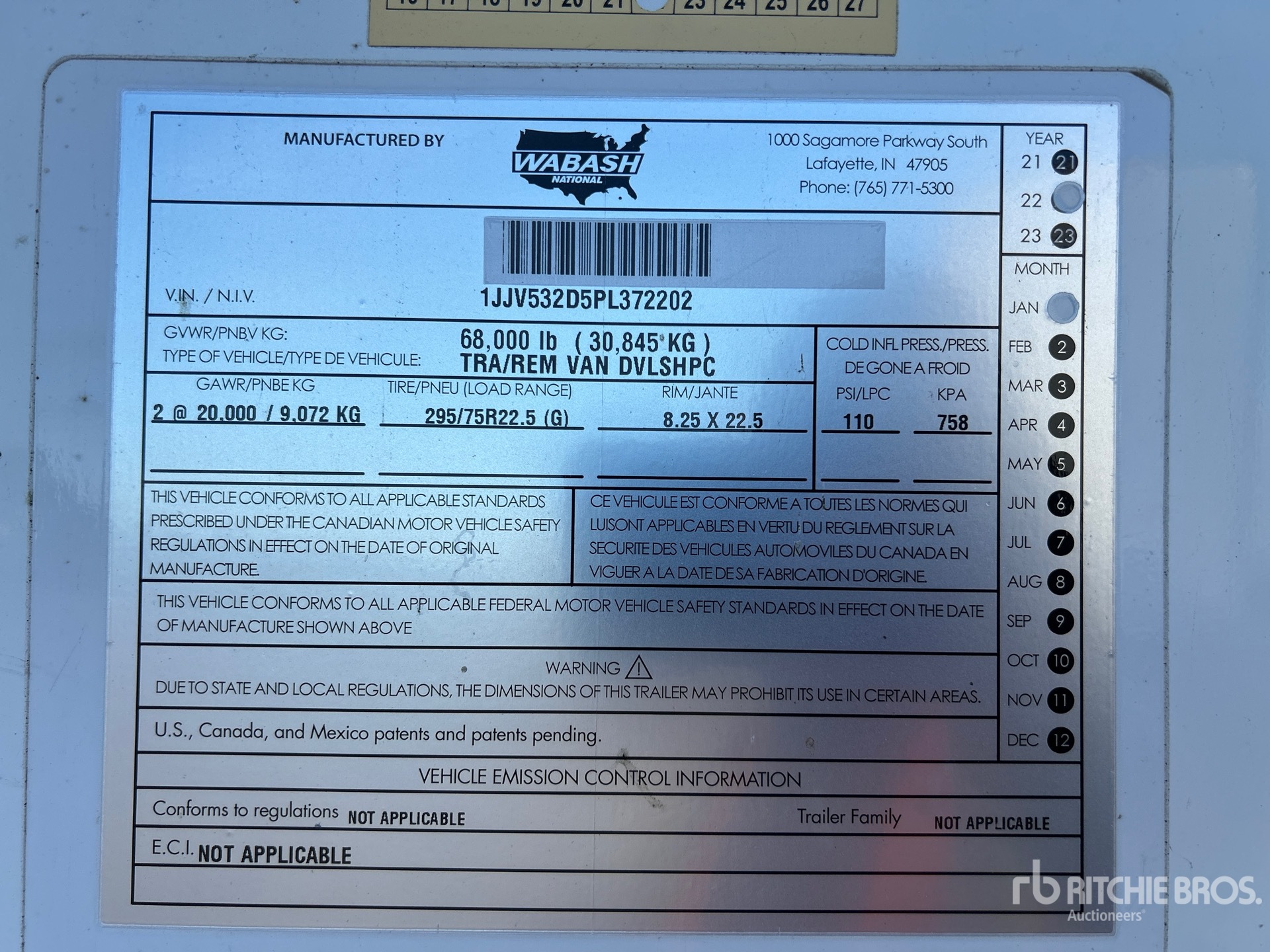 General Appearance with N.º de serie/VIN