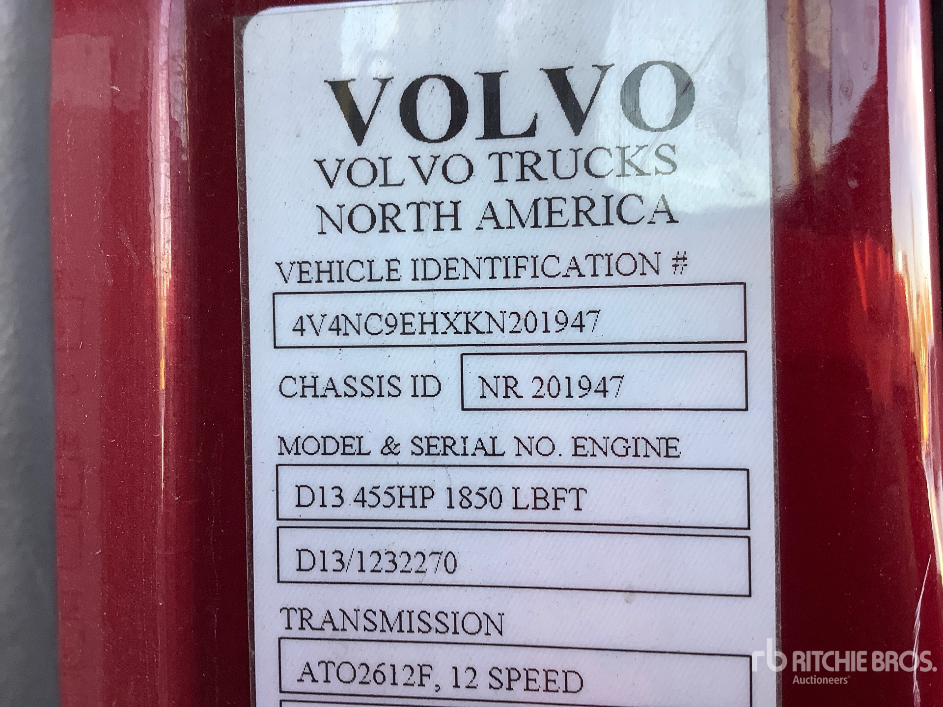 General Appearance with Second Serial Number/VIN Photo