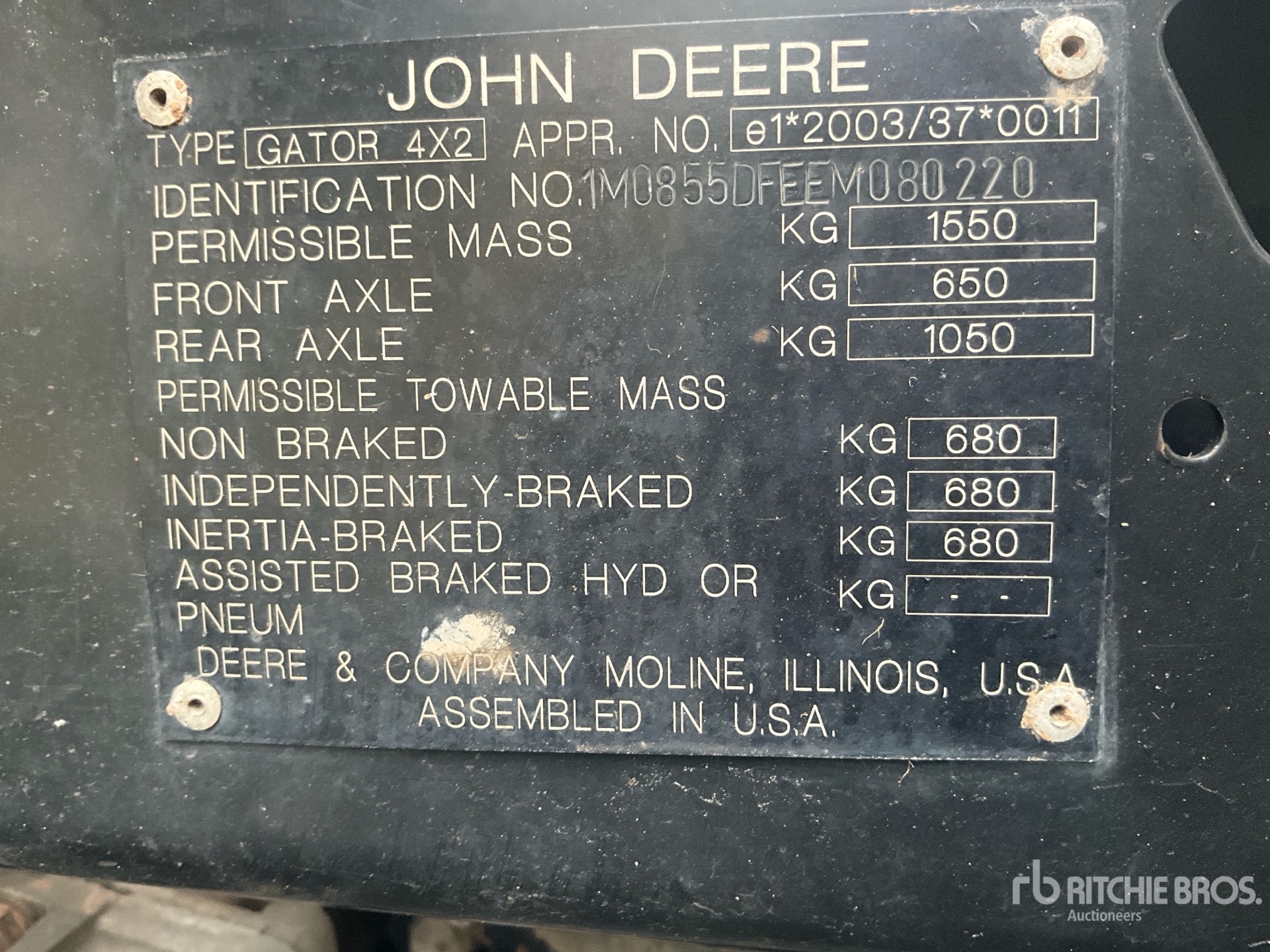 General Appearance with N.º de serie/VIN