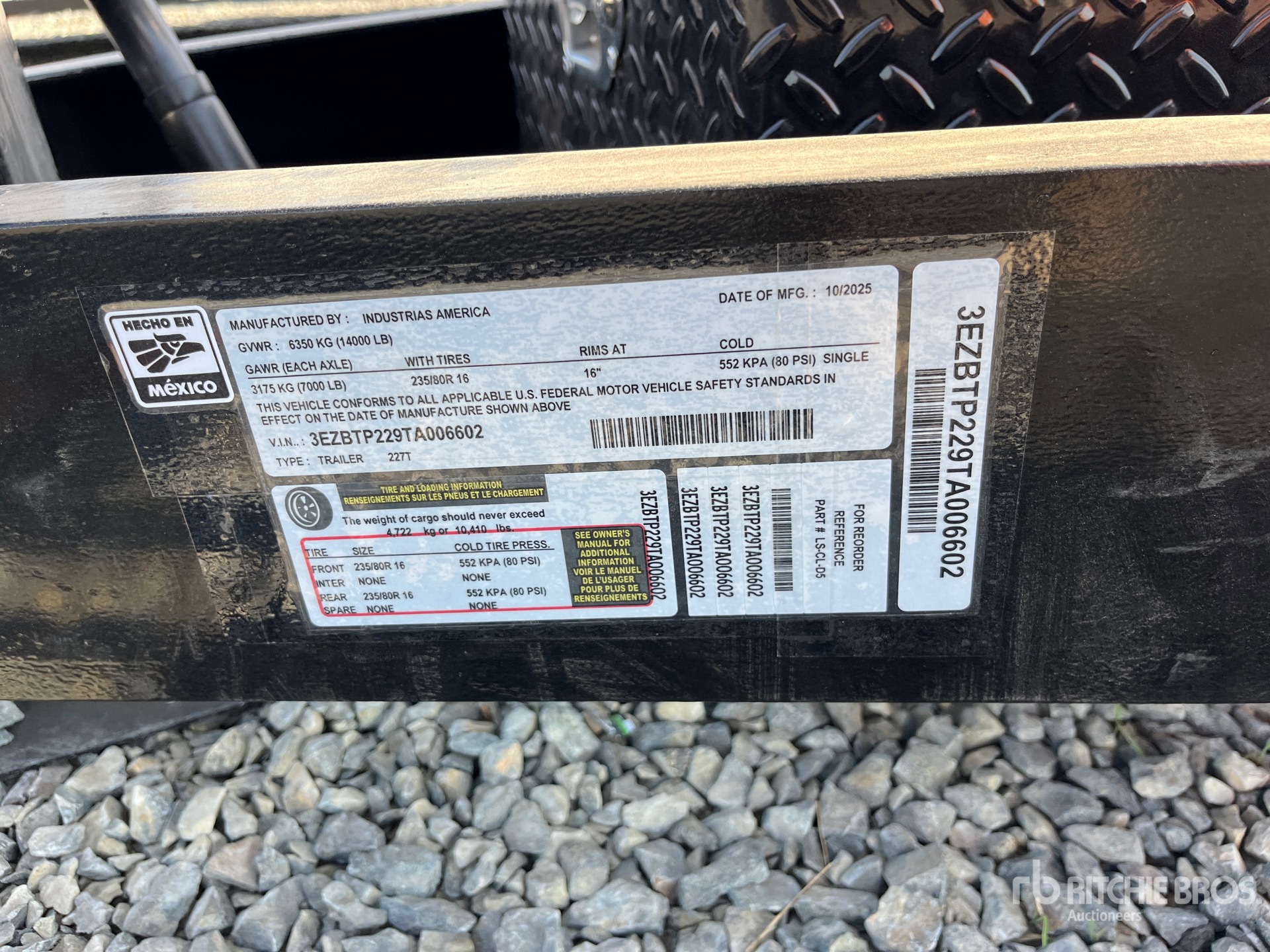 General Appearance with Serial Number / VIN