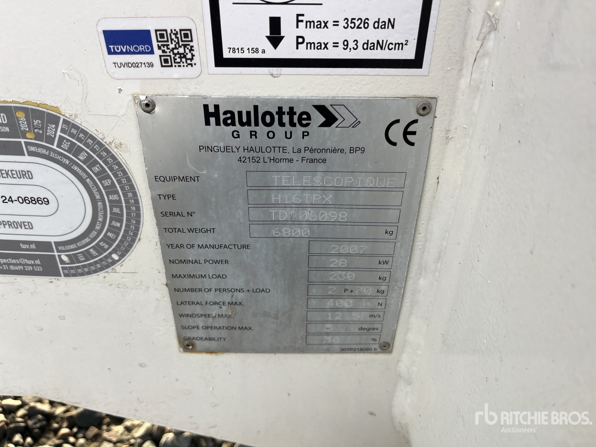 General Appearance with N.º de serie/VIN