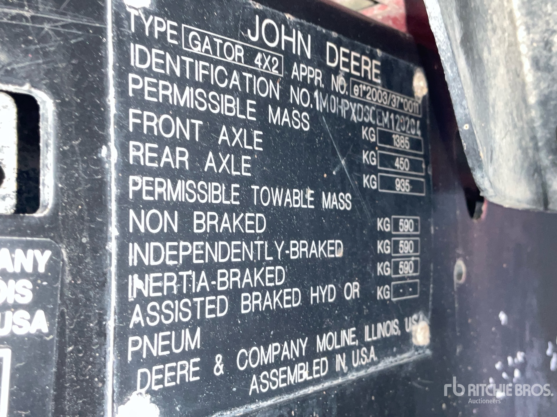 General Appearance with Serial Number / VIN