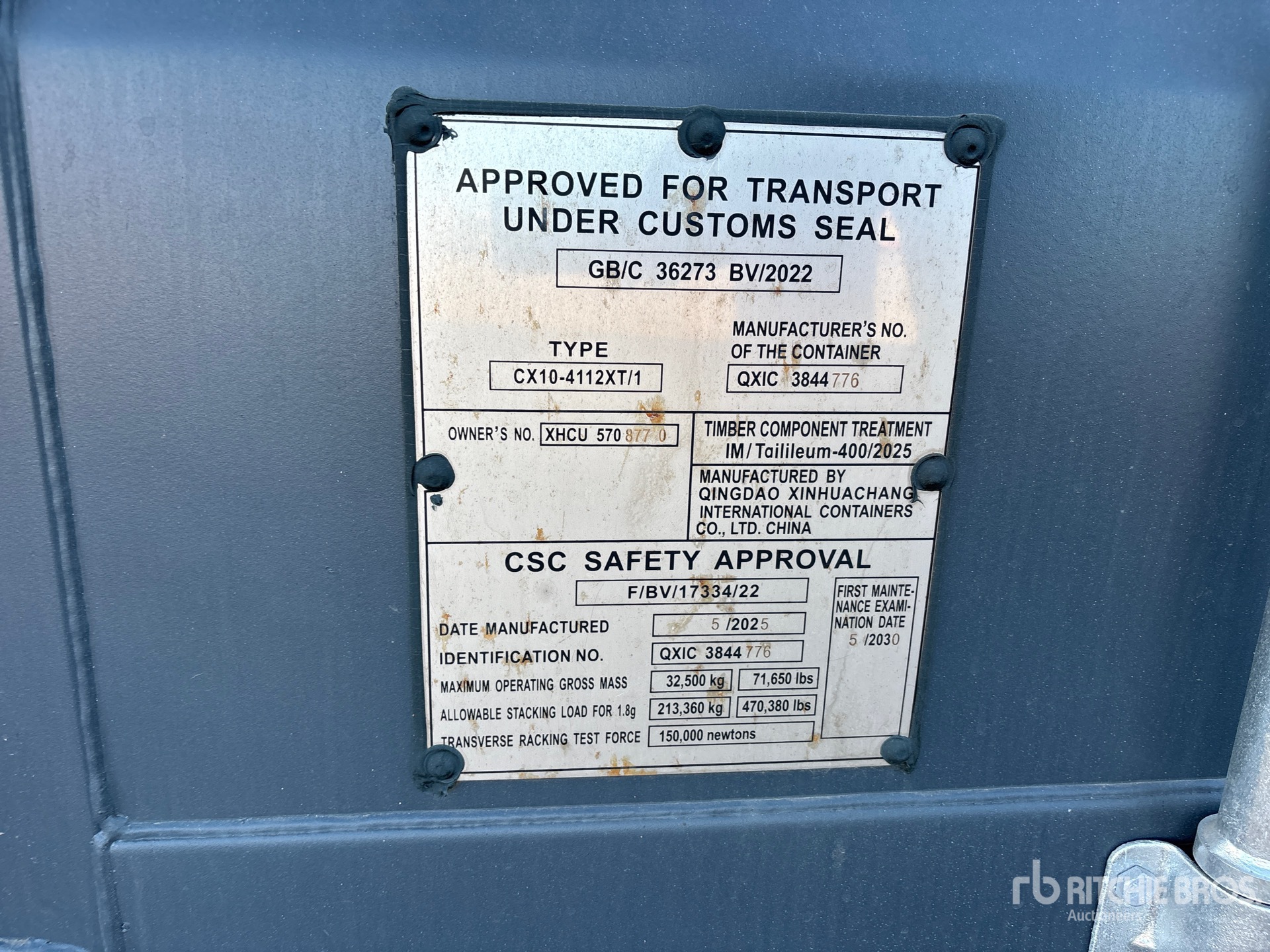 General Appearance with Serial Number / VIN