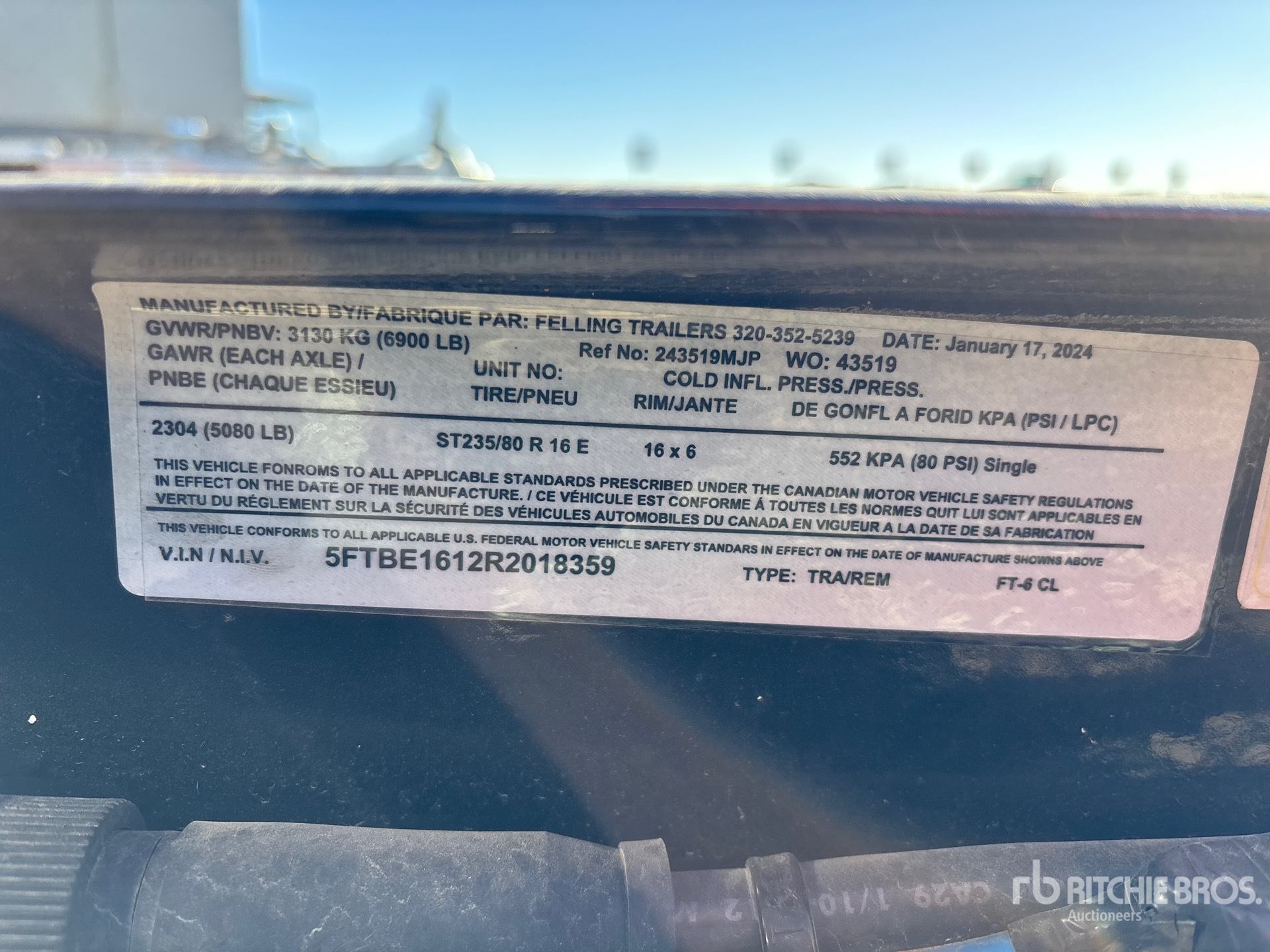 General Appearance with Serial Number / VIN