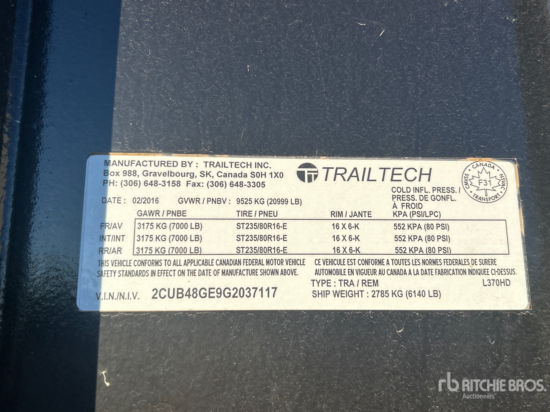 General Appearance with Serial Number / VIN