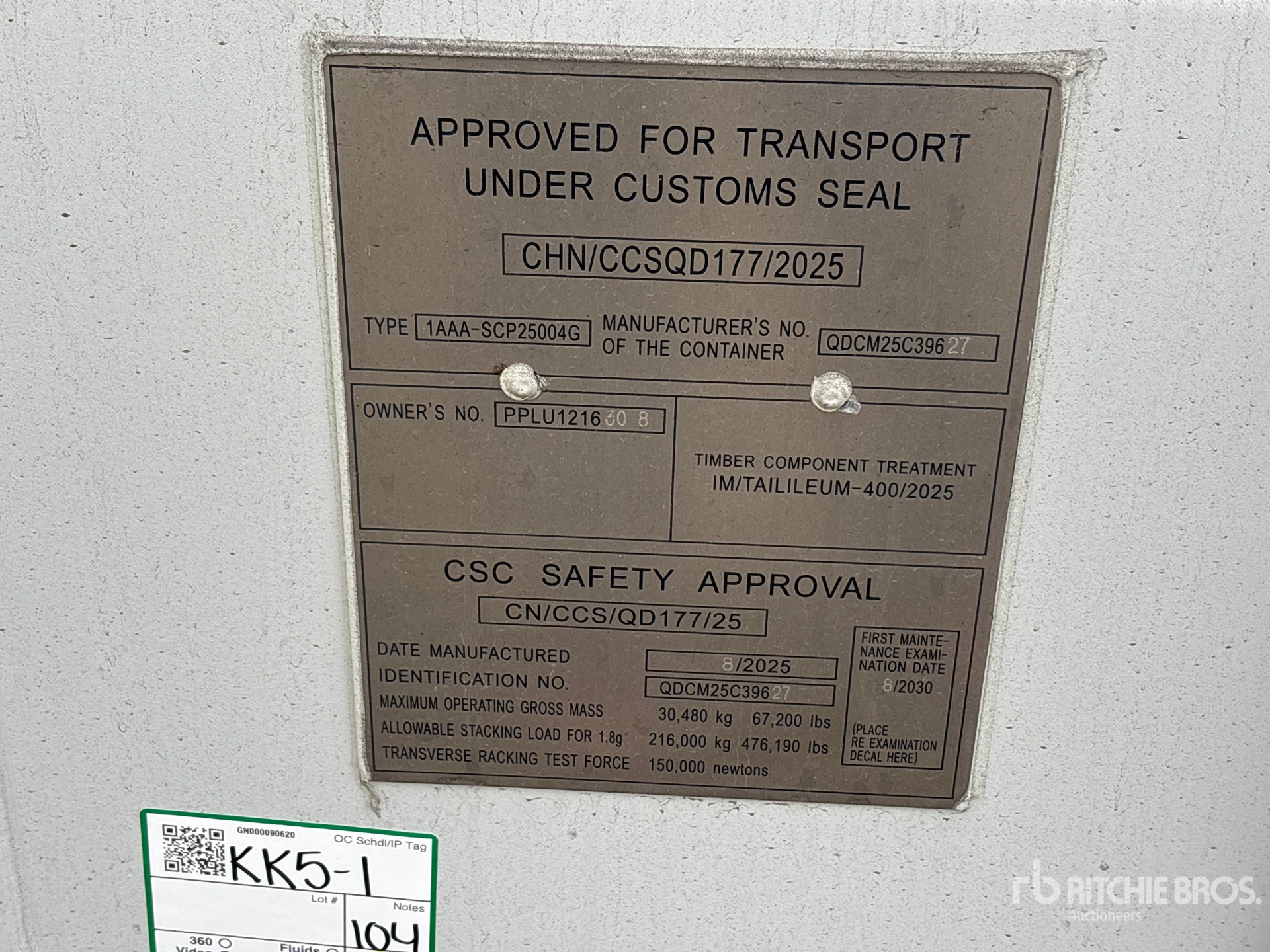 General Appearance with Serial Number / VIN