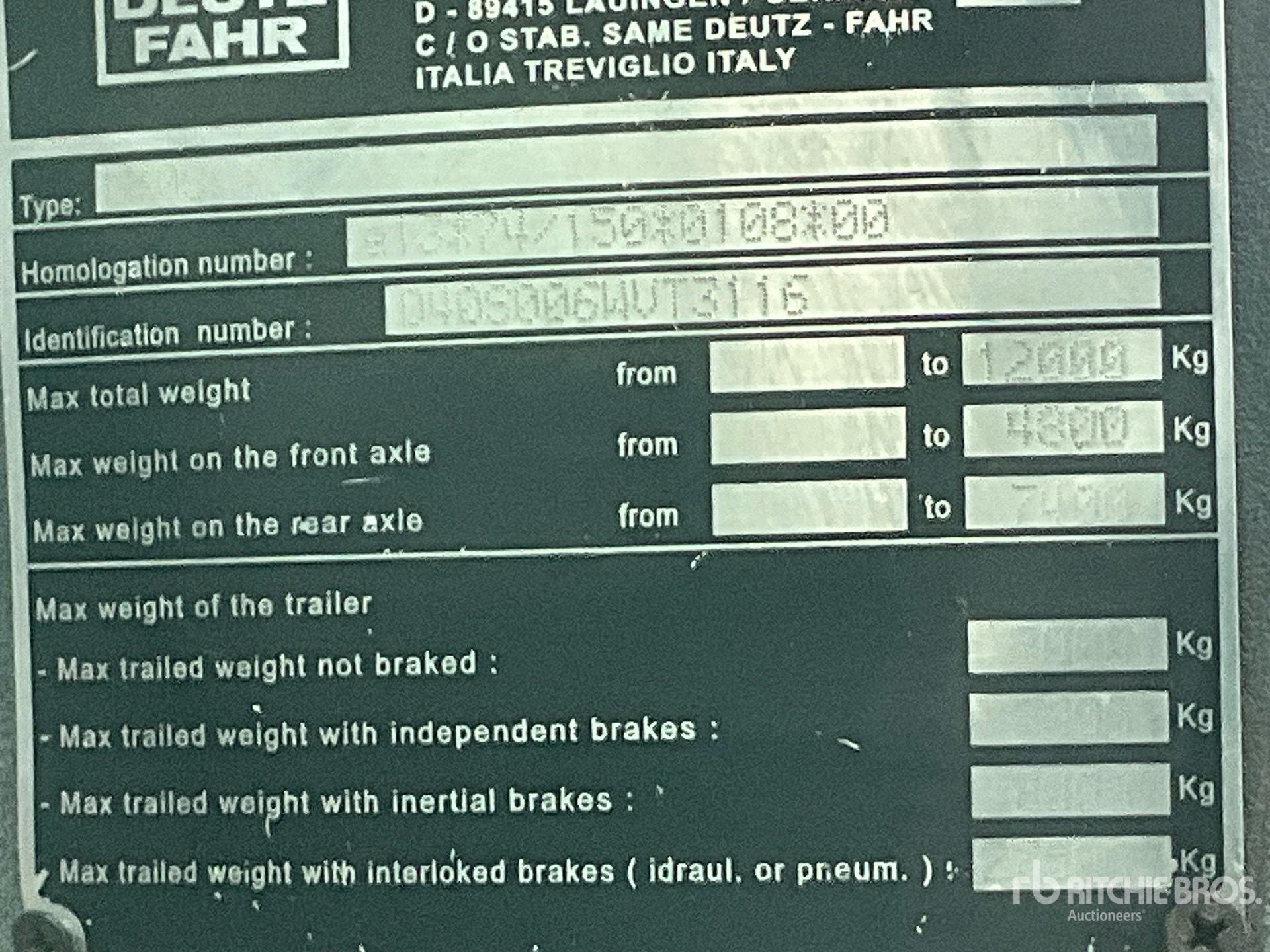 General Appearance with Serial Number / VIN