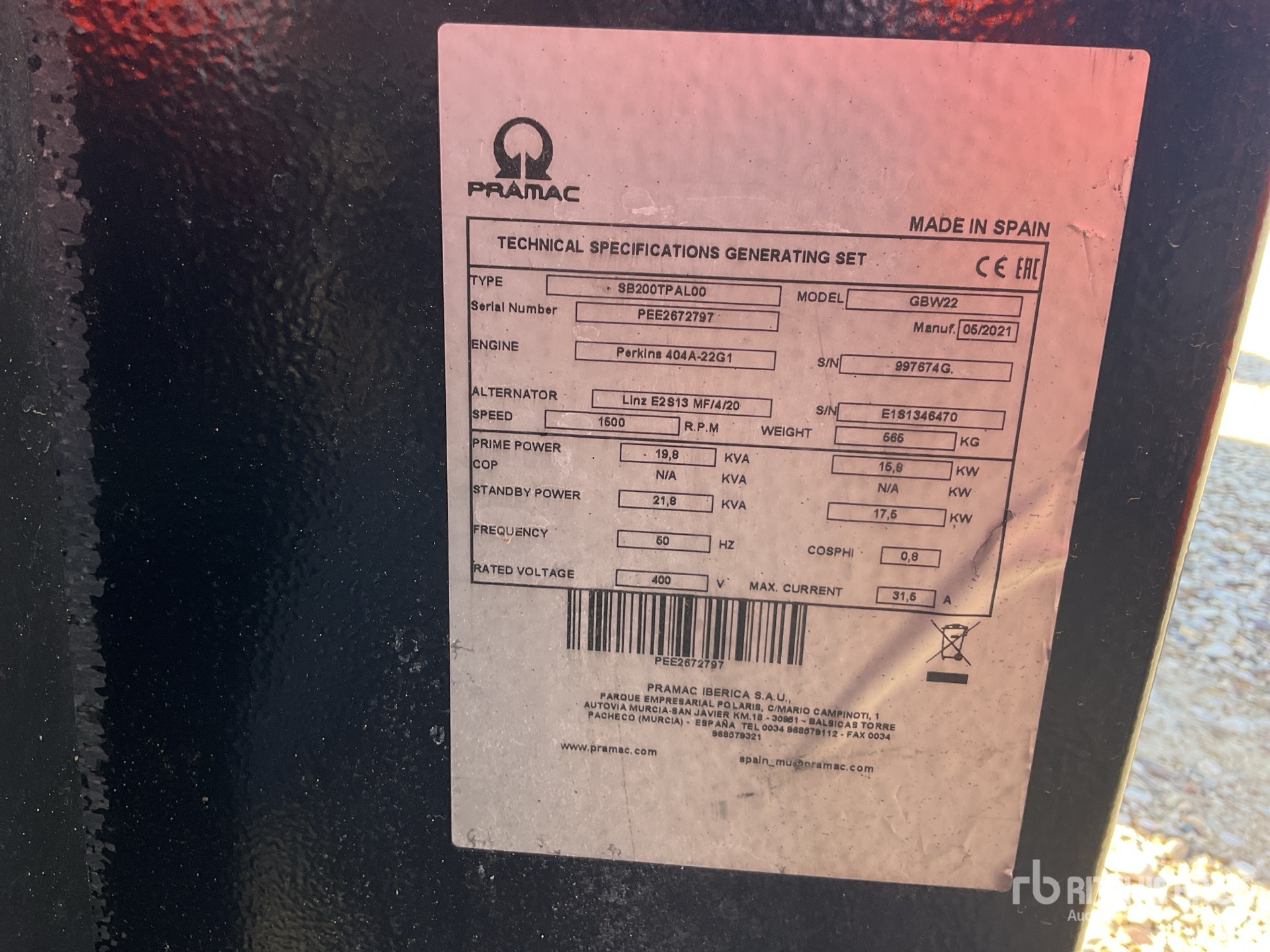 General Appearance with Serial Number / VIN