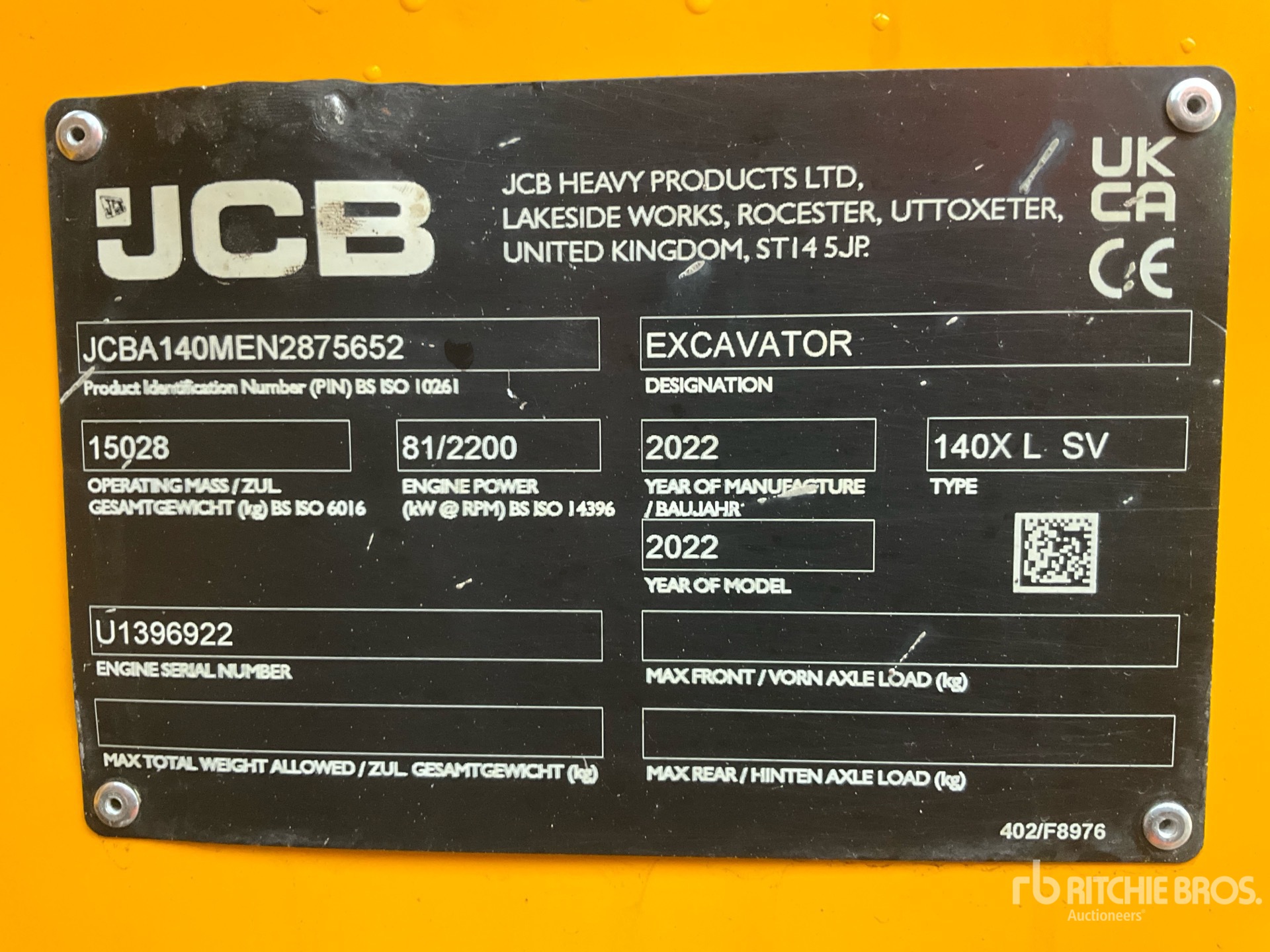 General Appearance with N.º de serie/VIN