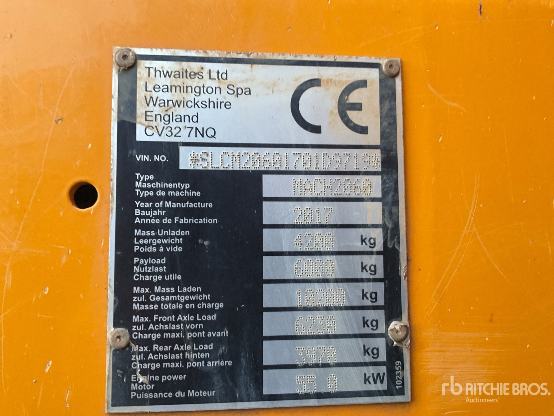 General Appearance with Serial Number / VIN