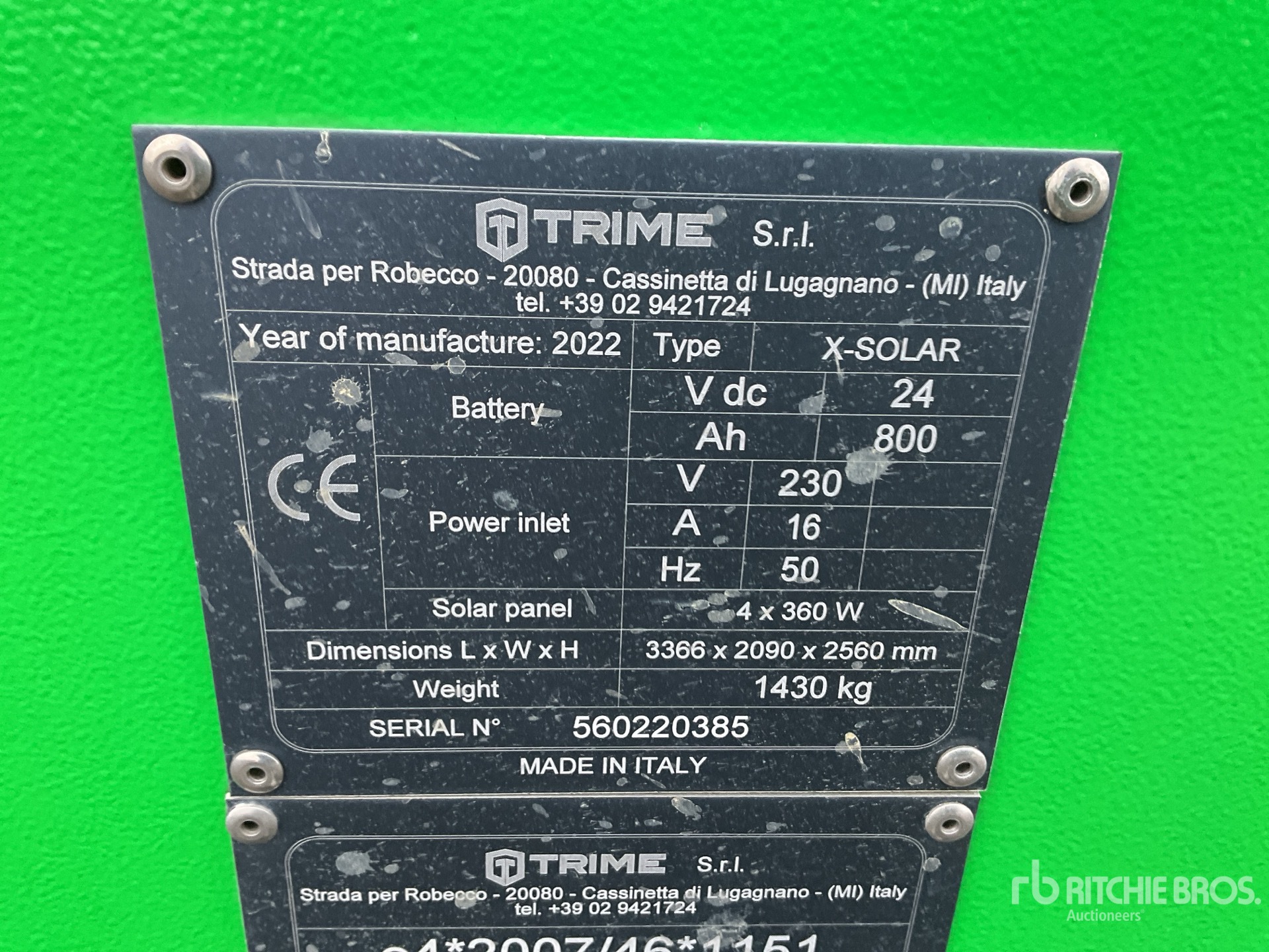 General Appearance with Serial Number / VIN