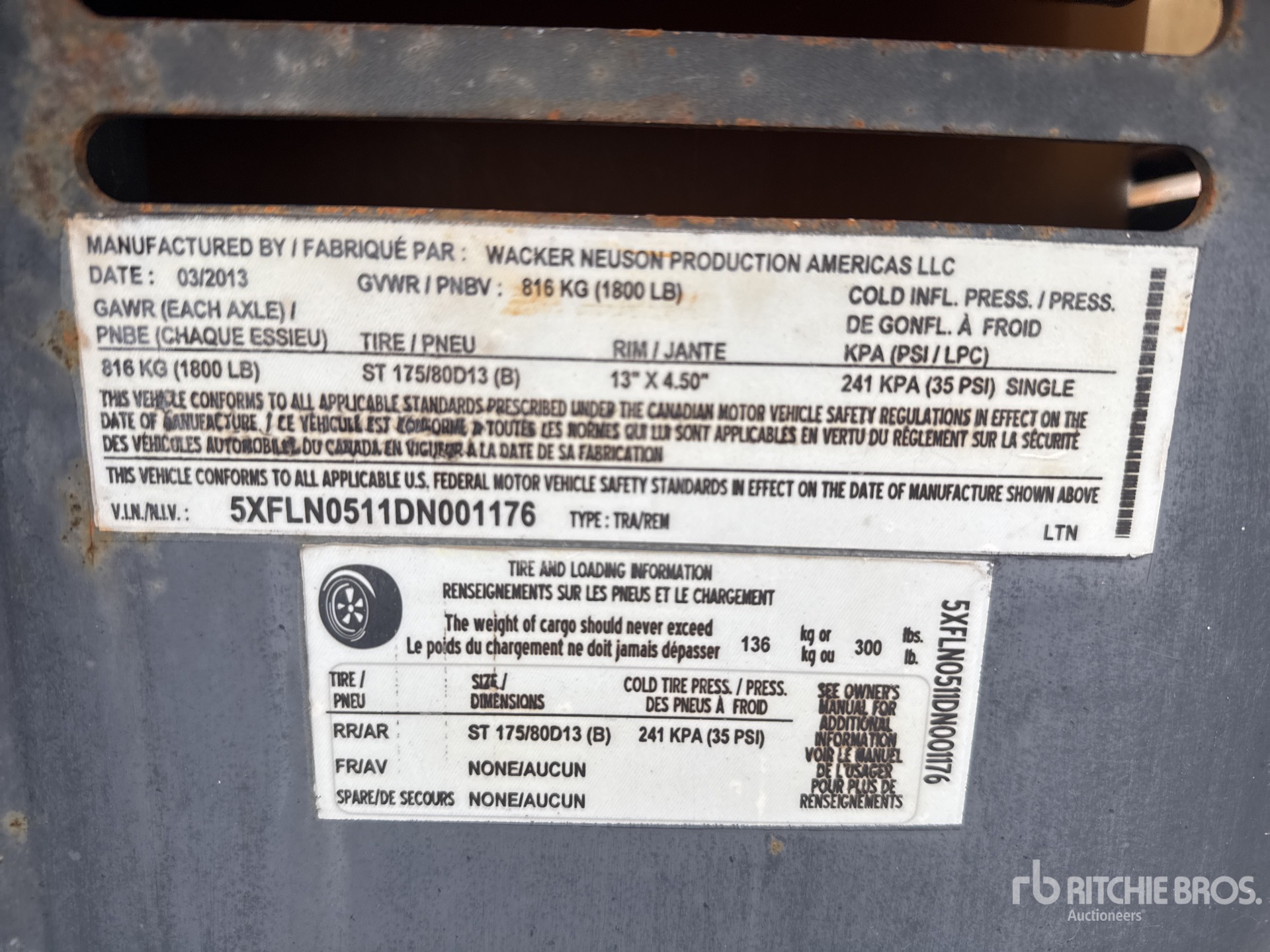 General Appearance with Serial Number / VIN