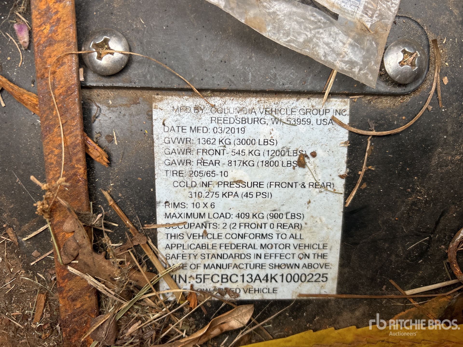 General Appearance with Numéro de série/Numéro d'identification du véhicule automobile