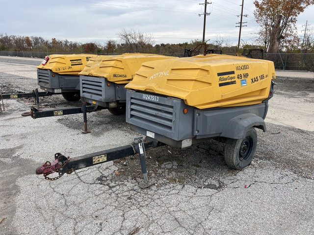 2013 Atlas Copco XAS 185 JD7 PE 185 cfm Mobile Air Compressor 2013 Atlas Copco XAS 185 JD7 PE 185 cfm Mobile Air Compressor