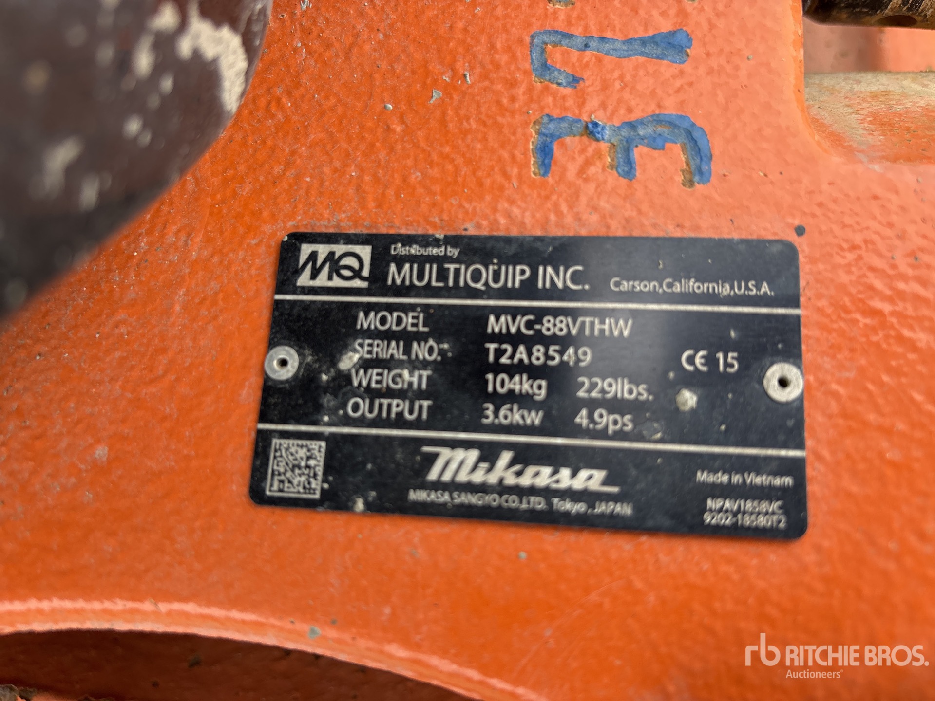 General Appearance with N.º de serie/VIN