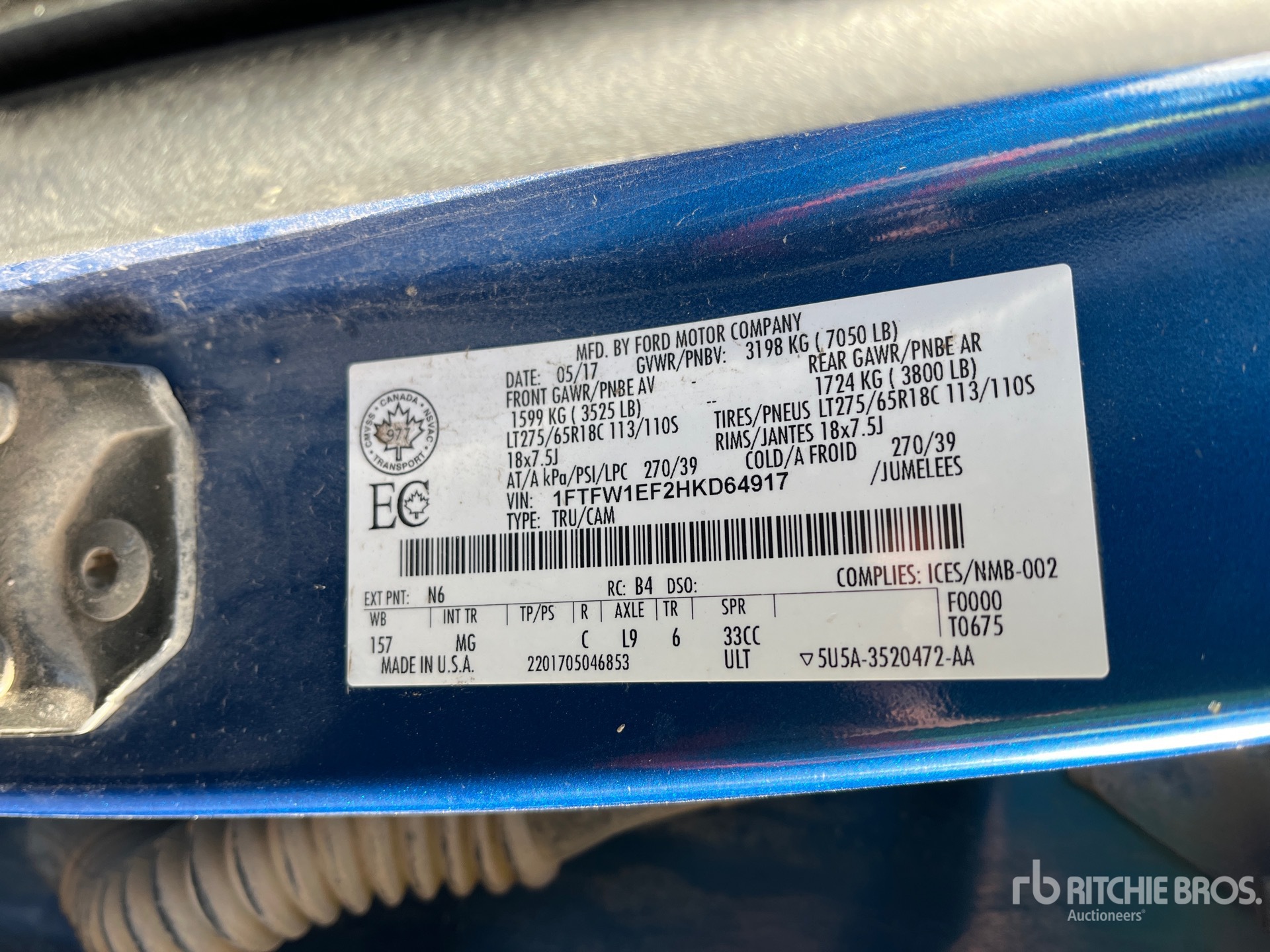 General Appearance with N.º de serie/VIN