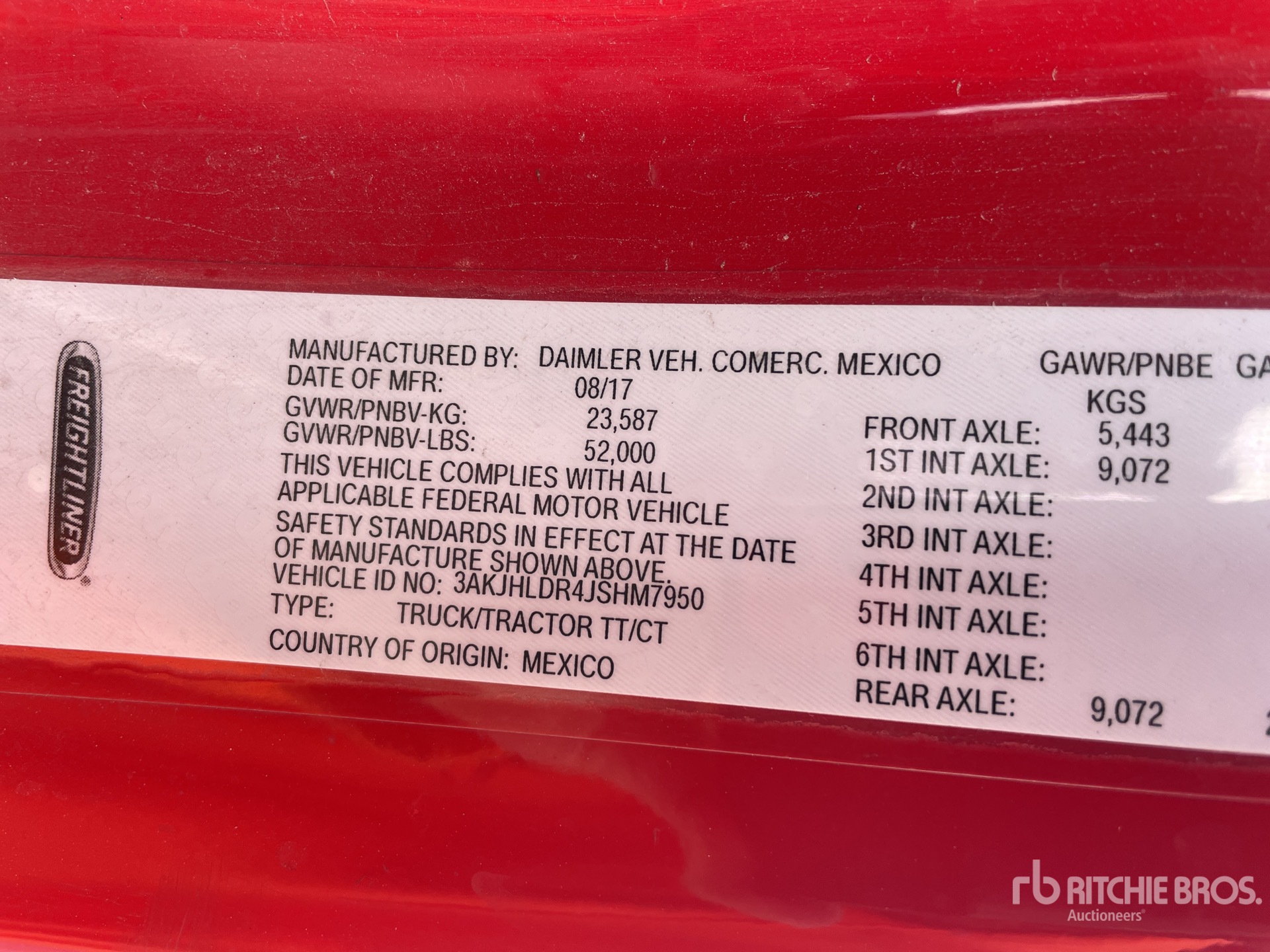 General Appearance with N.º de serie/VIN