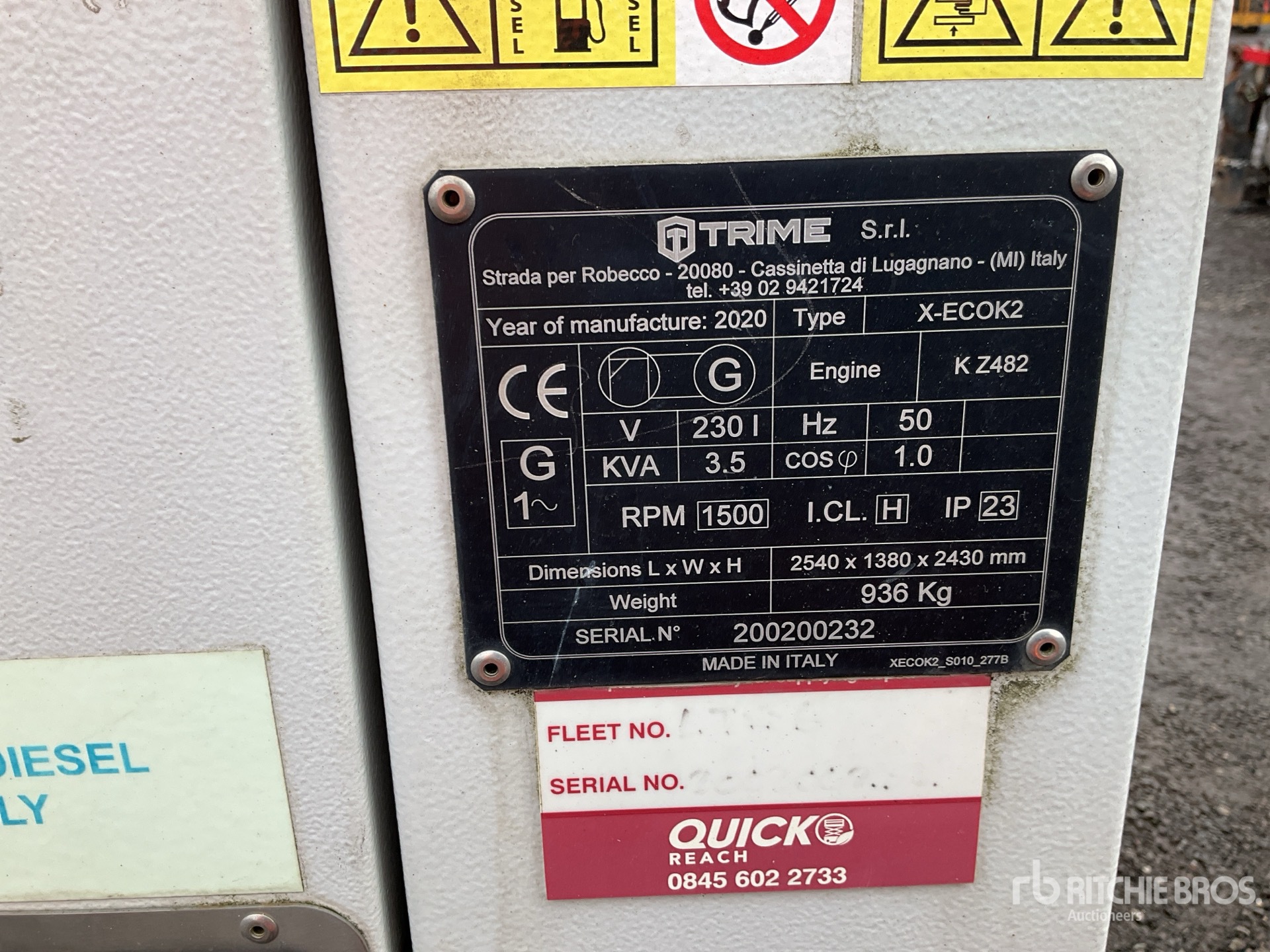 General Appearance with Seriennummer / FIN