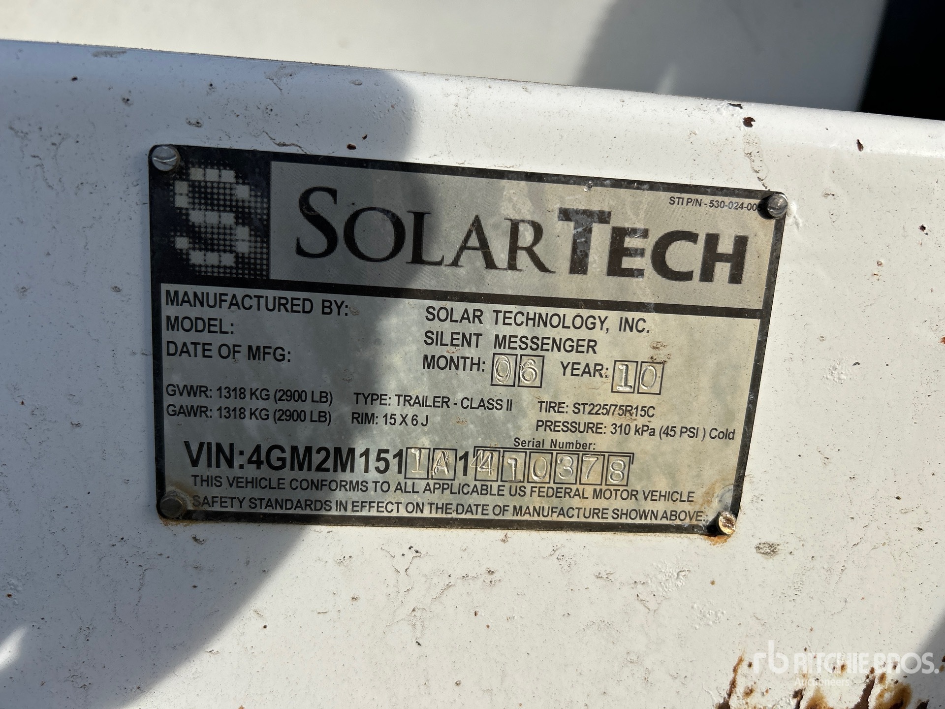 General Appearance with Serial Number / VIN