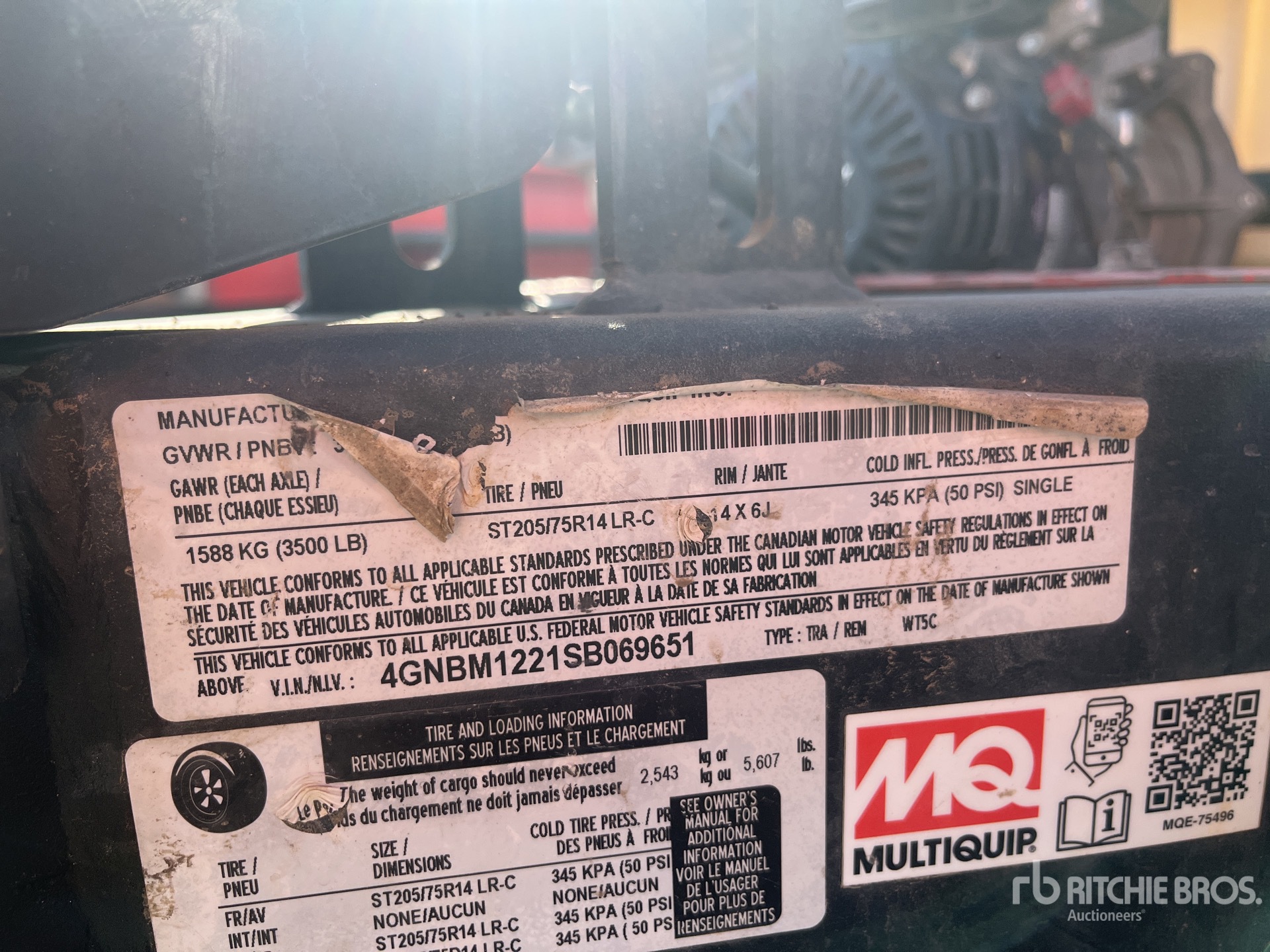 General Appearance with Numéro de série/Numéro d'identification du véhicule automobile