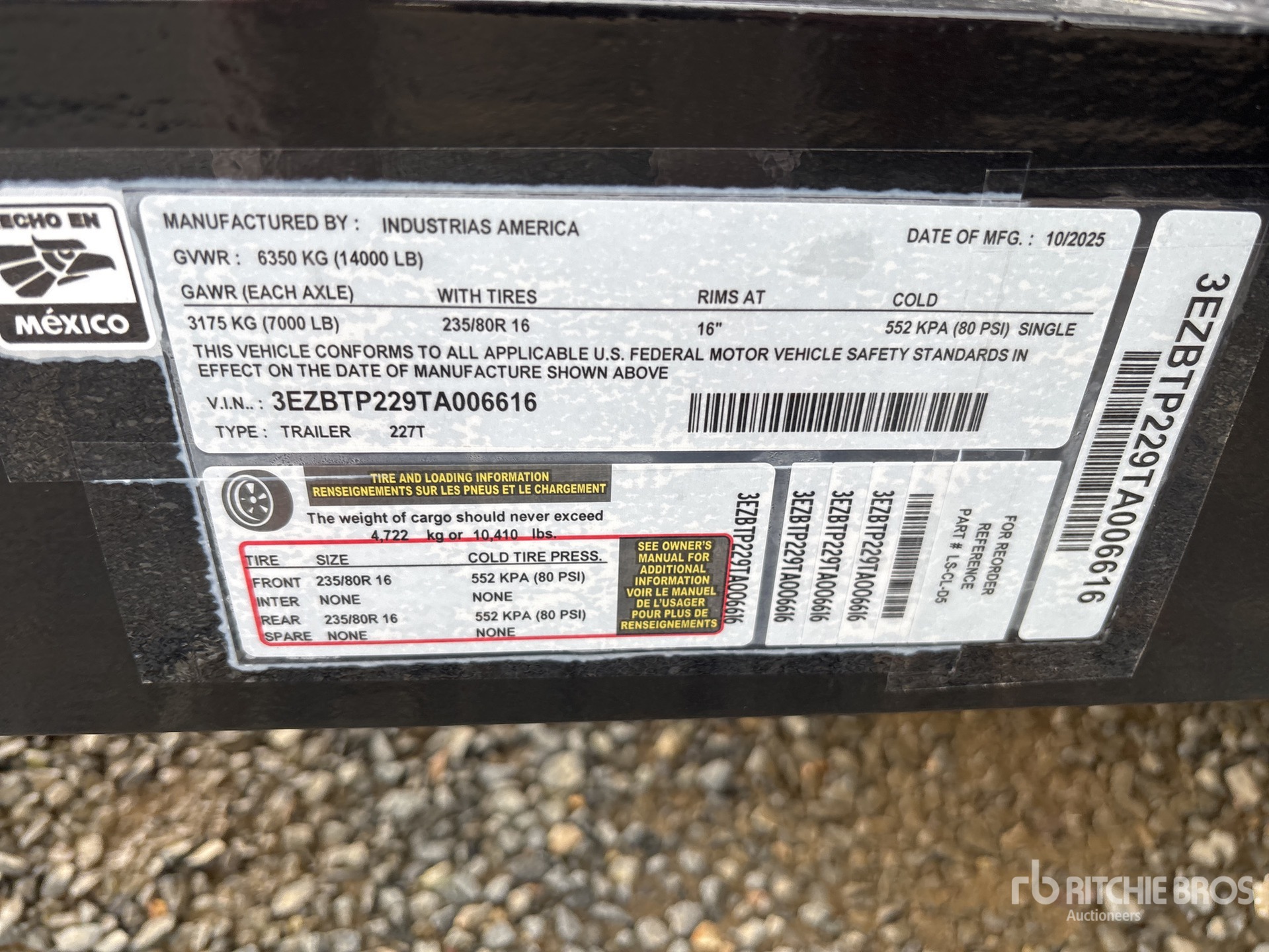 General Appearance with Serial Number / VIN