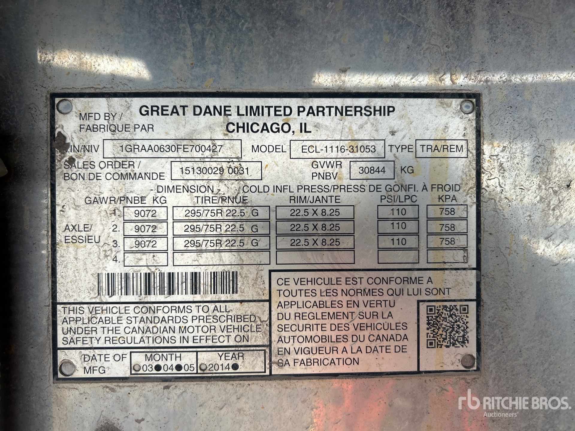 General Appearance with Serial Number / VIN