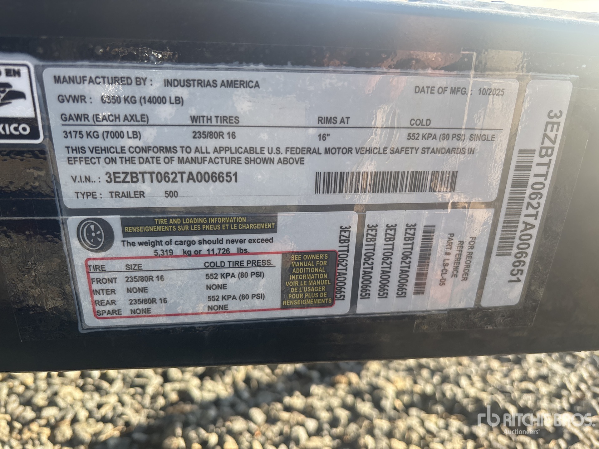 General Appearance with Numero seriale/numero d’identificazione del veicolo (VIN)